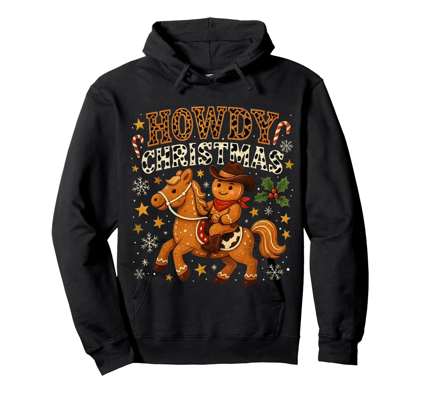 Howdy Christmas Cowboy Gingerbread Design T-Shirt