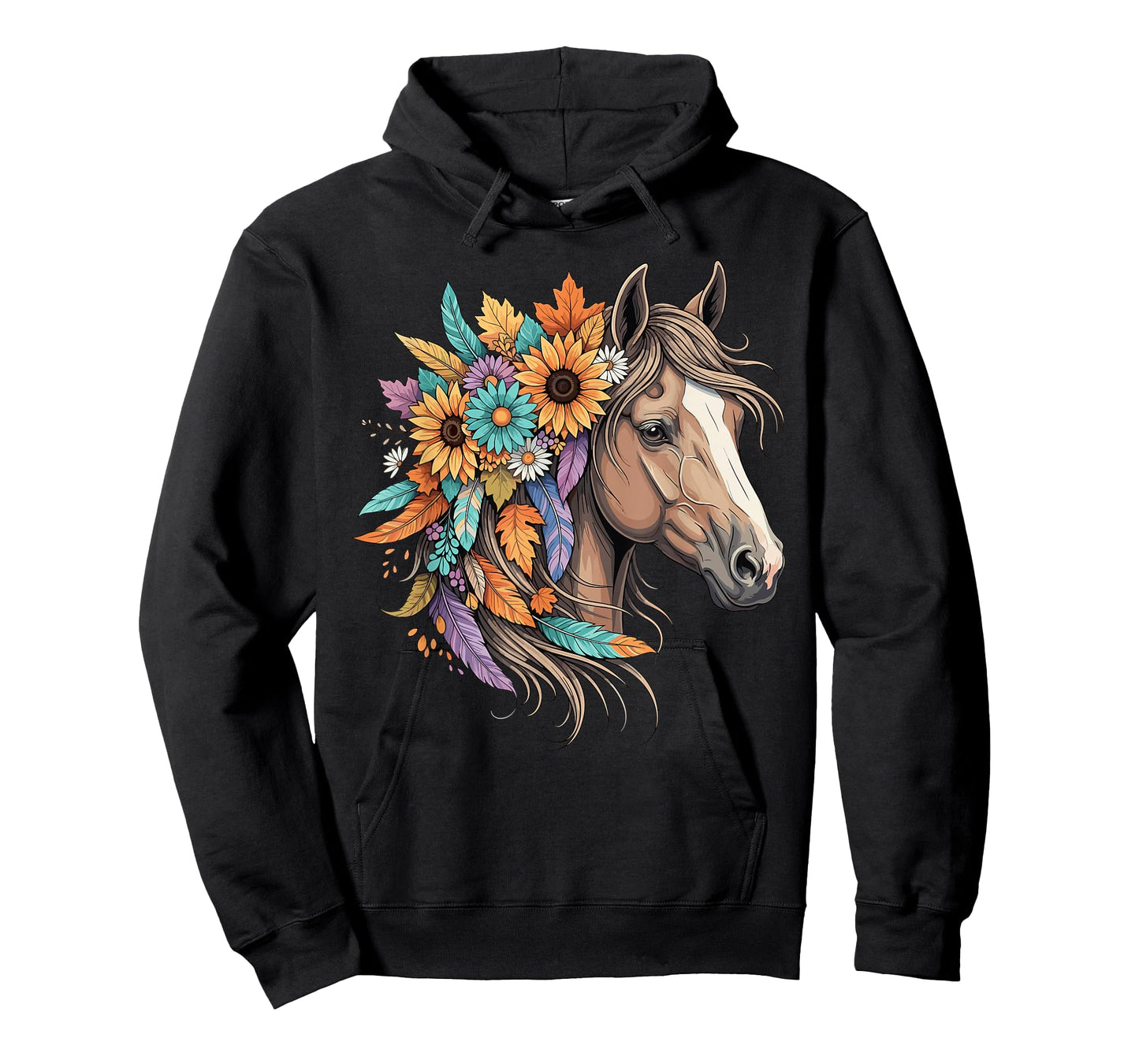Floral Wild Horse Country Horse Riding Women Girls T-Shirt