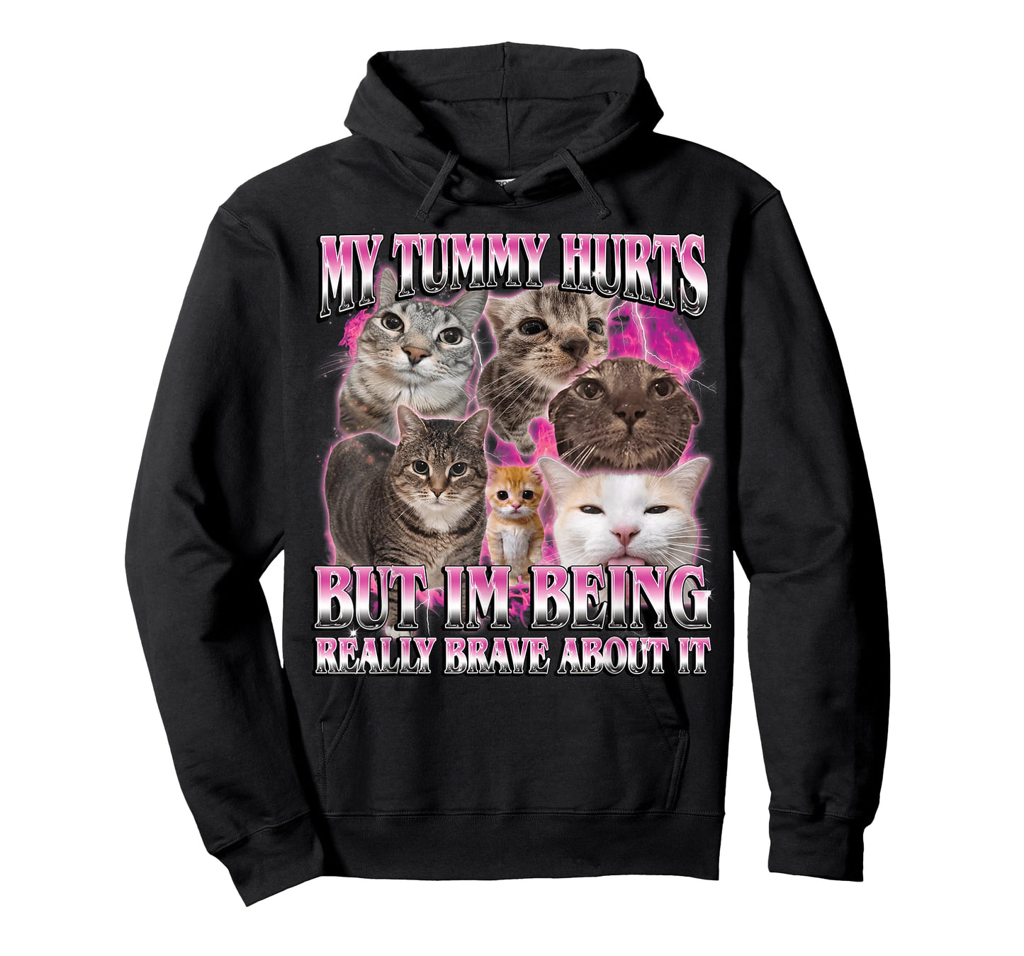 My Tummy Hurts Funny Brainrot Stupid Dank Cat Meme Graphic T-Shirt