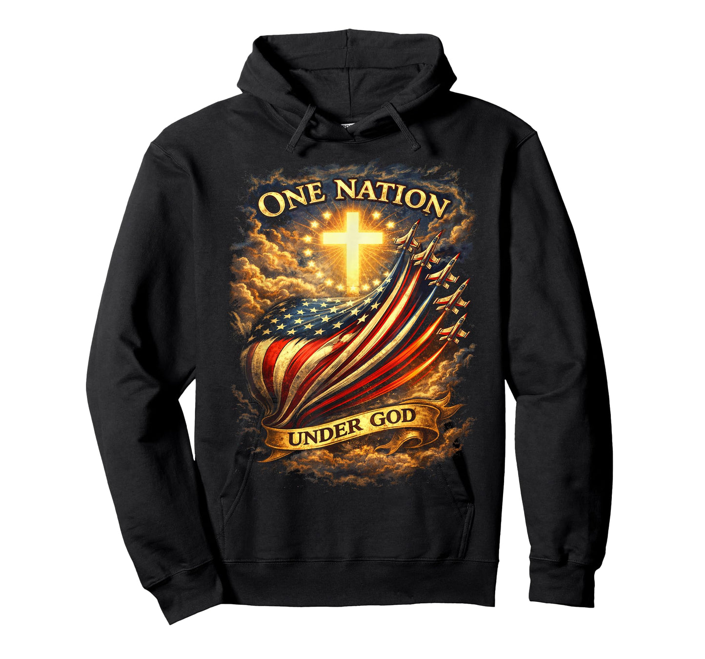 250 Years American Flag Cross USA 250th Under God Patriotic T-Shirt