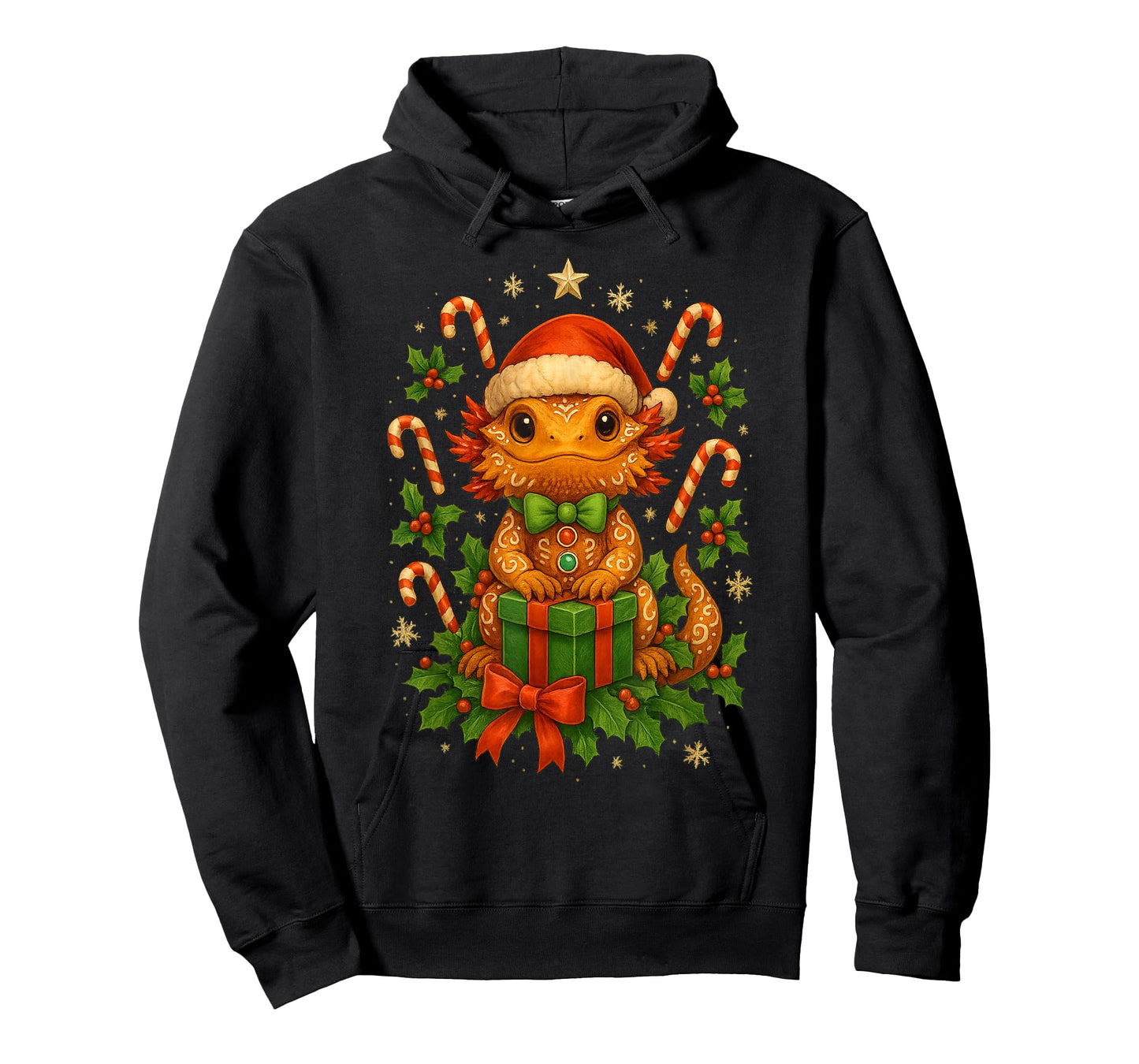 Funny Gingerbread Bearded Dragon Cute Christmas Candy T-Shirt