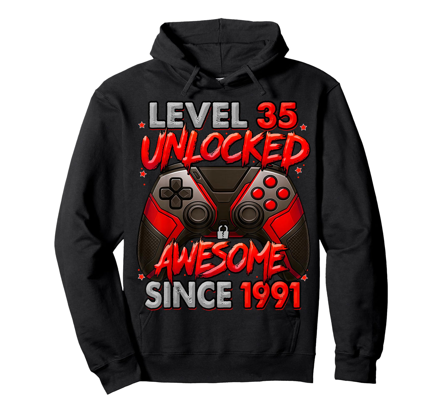 Level 35 Unlocked Awesome Since 1991 35th Birthday Gaming T-Shirt