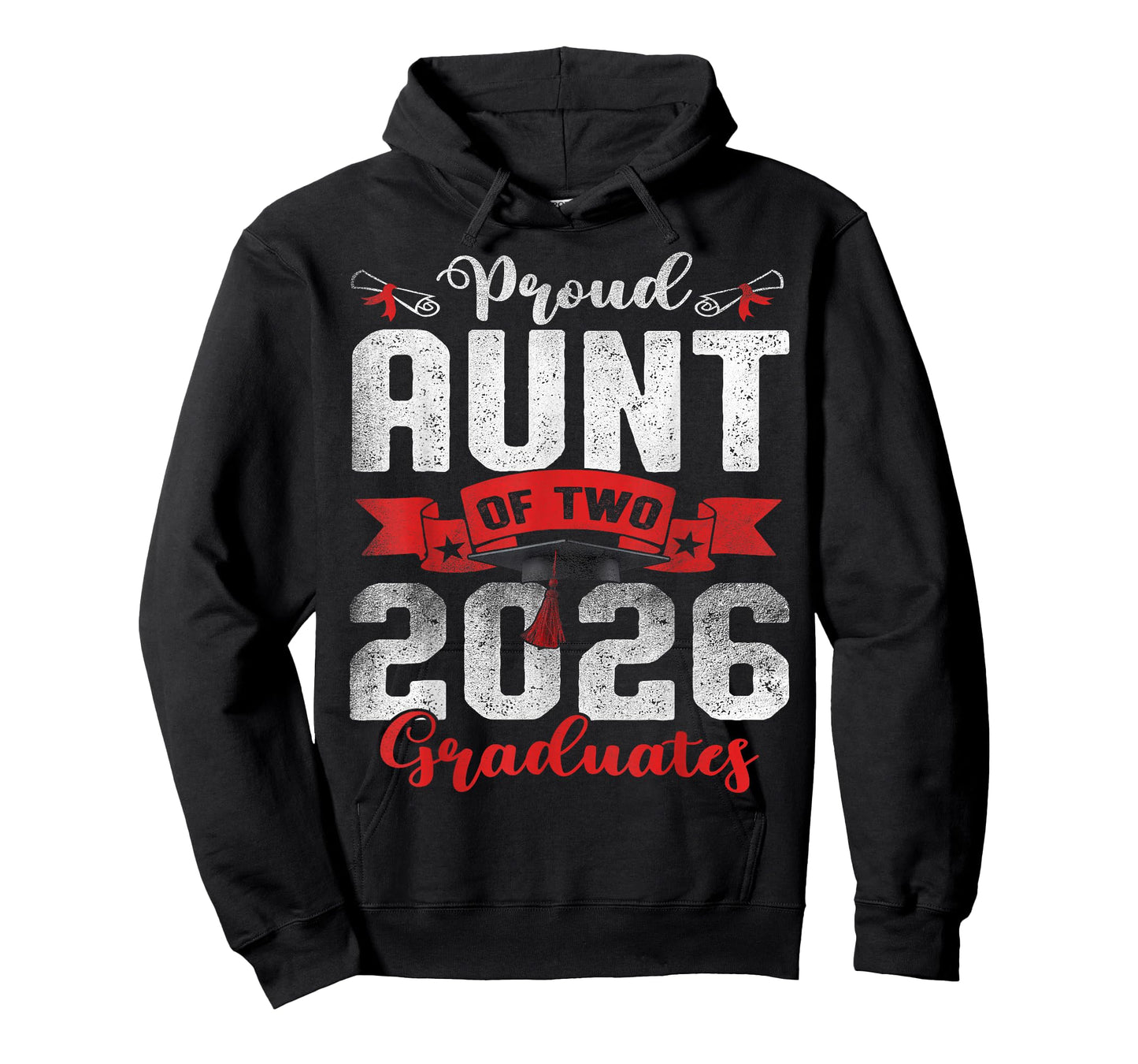 Proud Aunt of Two Class of 2026 Graduates Twins Graduation T-Shirt