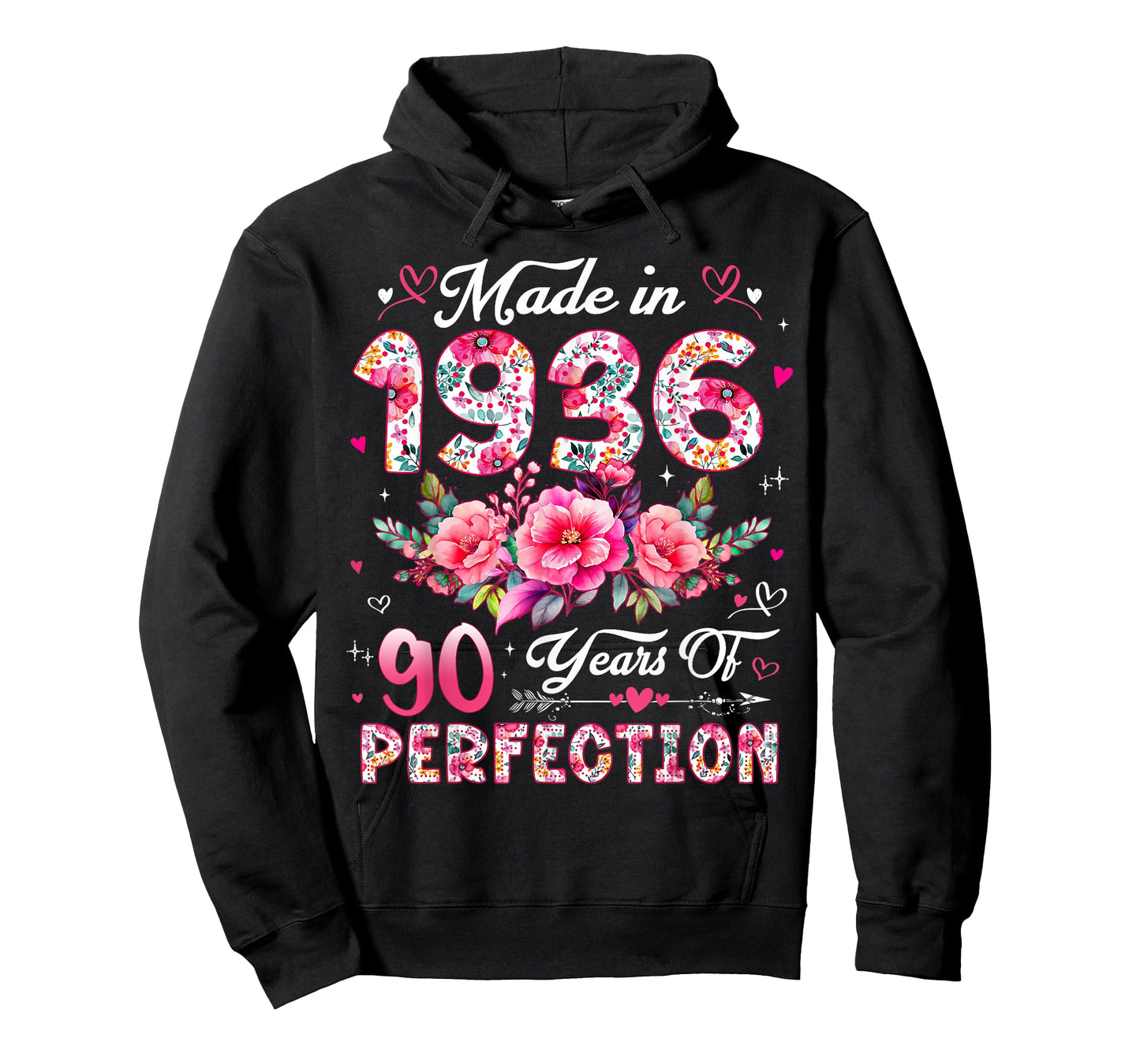 90 Year Old Made in 1936 Floral 90th Birthday Women T-Shirt