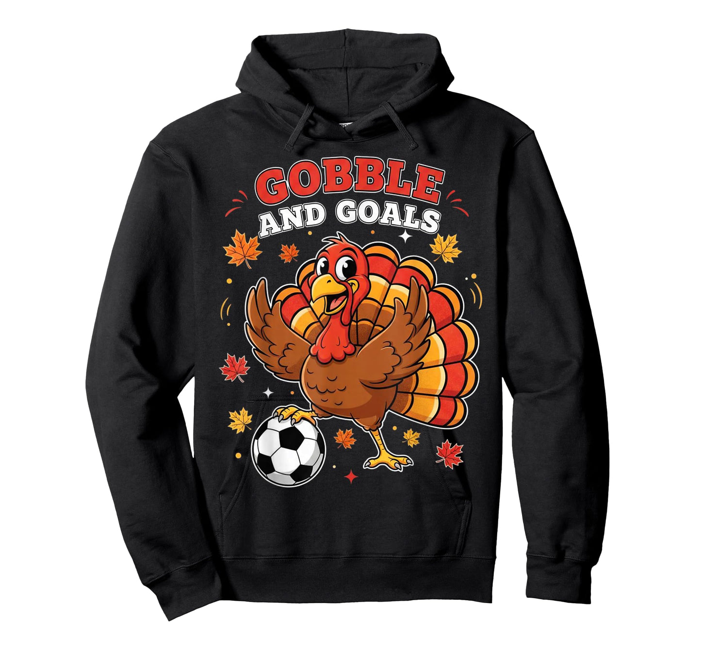 Kid Fall Boy Thanksgiving Soccer Turkey Men Gobble and Goals T-Shirt
