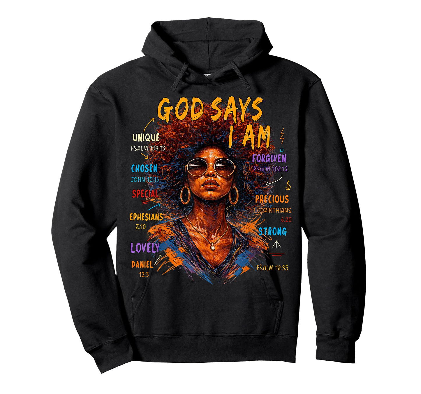 Womens Black Girl Queen God Says I Am Melanin History Month T-Shirt