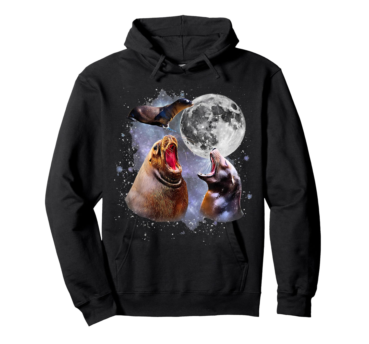 Retro Three California Sea Lion Moon Ocean Marine Animal T-Shirt