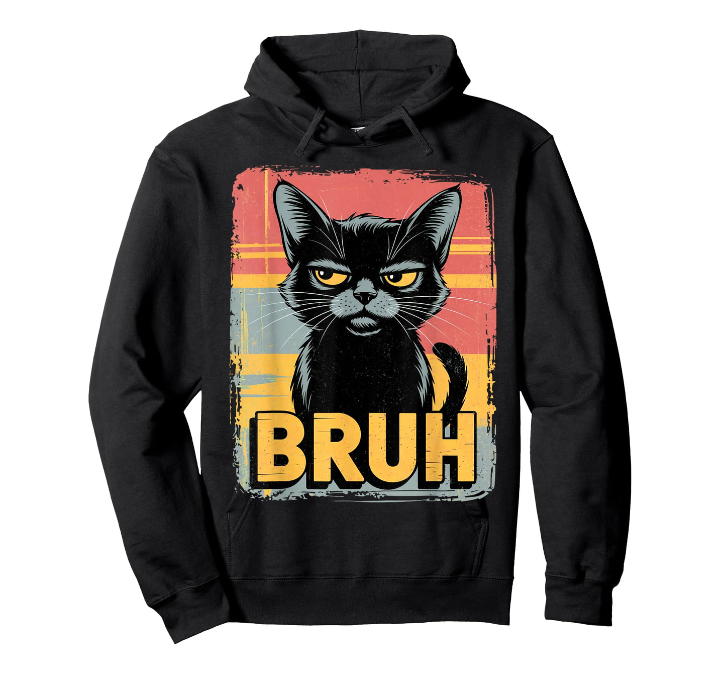 Sarcastic Bruh Anime - Grumpy Cartoon Meme Graphic Funny Cat T-Shirt