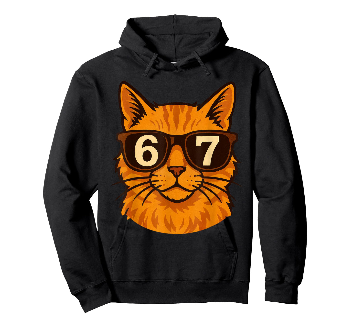 Funny Orange Cat Sunglasses 67 Six Seven Meme T-Shirt