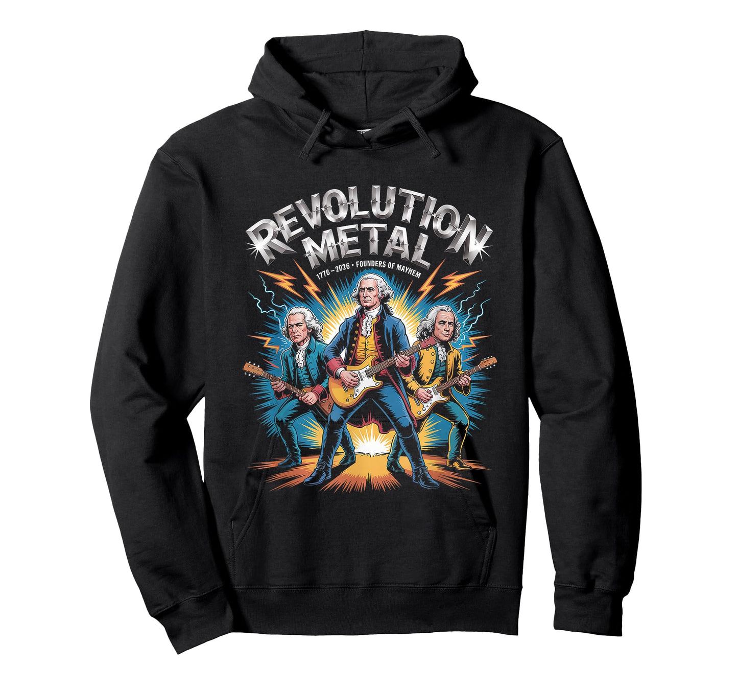 US Founding Fathers Revolution 1776 2026 Rock Band Concert T-Shirt