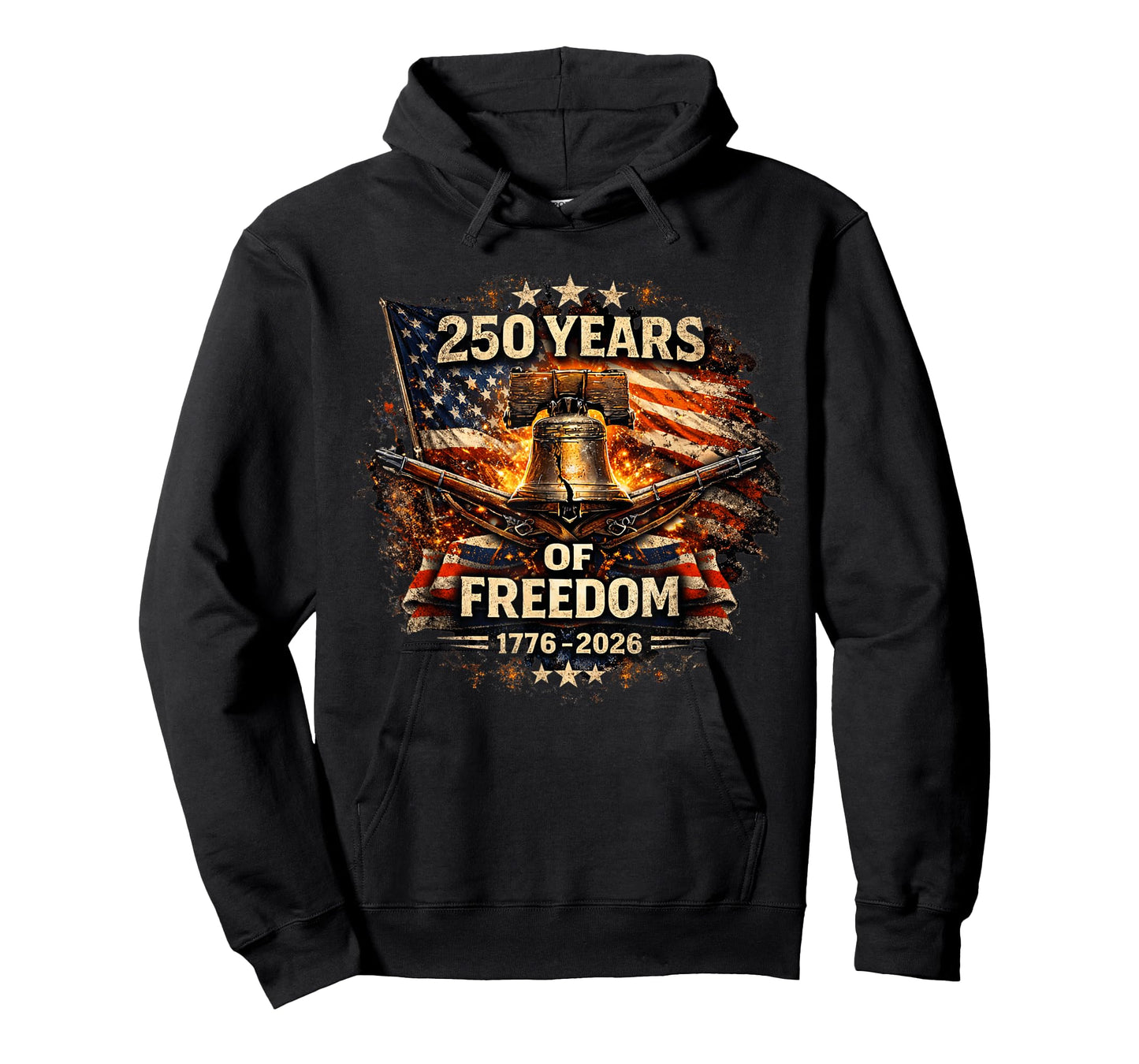 250 Years of Freedom 1776–2026 Patriotic Liberty Bell USA T-Shirt