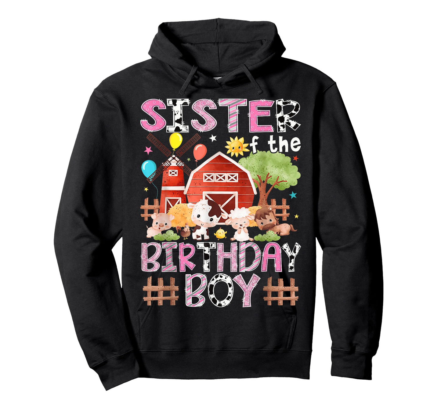 Sister of The Birthday Boy Farm Animals Matching T-Shirt