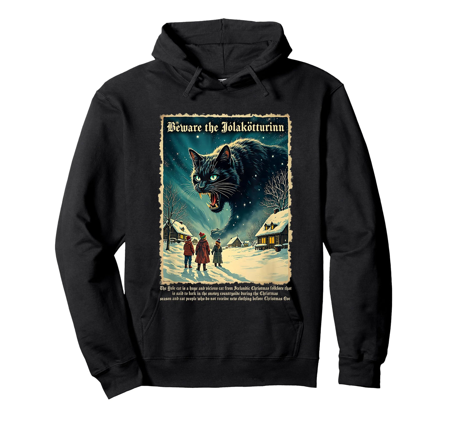 Vintage Yule Cat Beware Jolakotturinn Icelandic Christmas T-Shirt