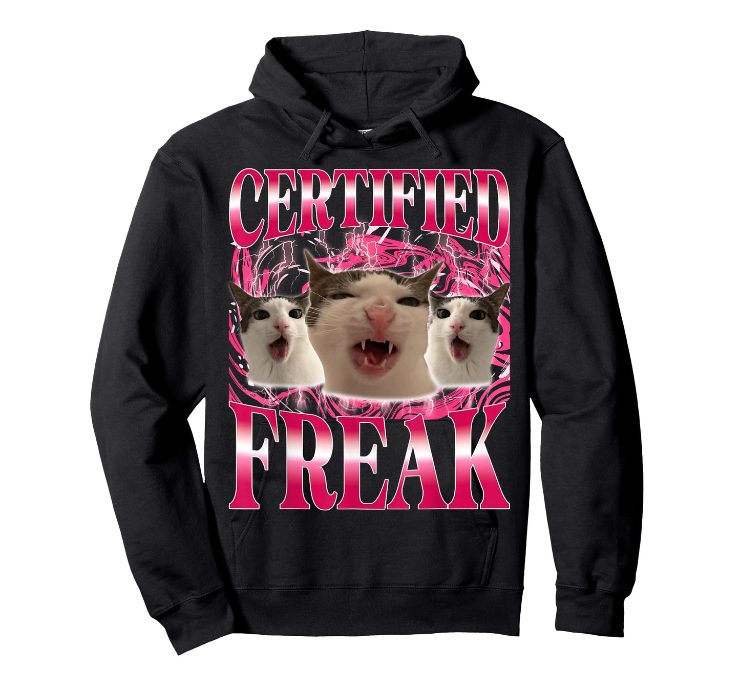 Certified Freak Eat Cement Cursed Cat Funny Cat Meme T-Shirt