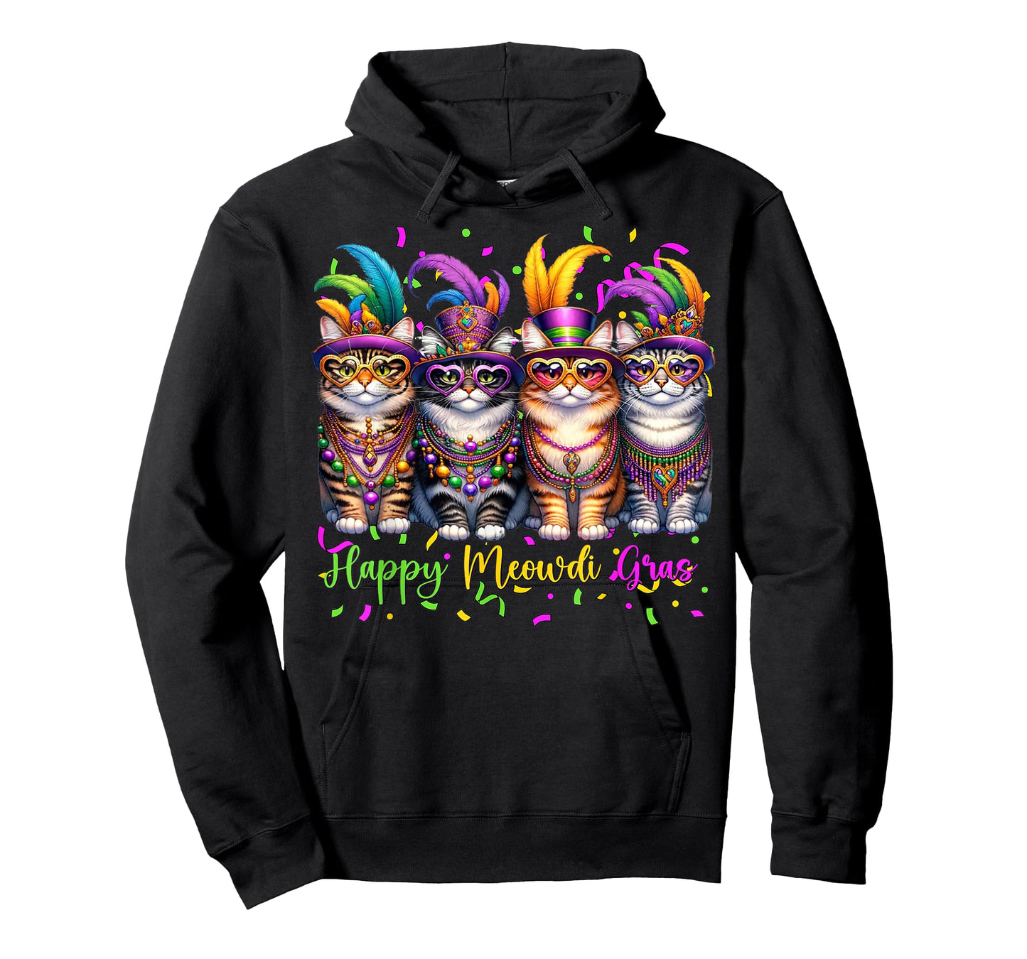 Mardi Gras Carnival Cat Mask Happy Meowdi Gras Cat Lover T-Shirt