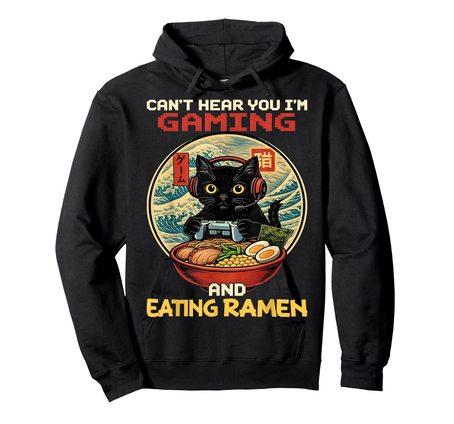 Cant Hear You Im Gaming and Eating Ramen Gift Boys Kids T-Shirt