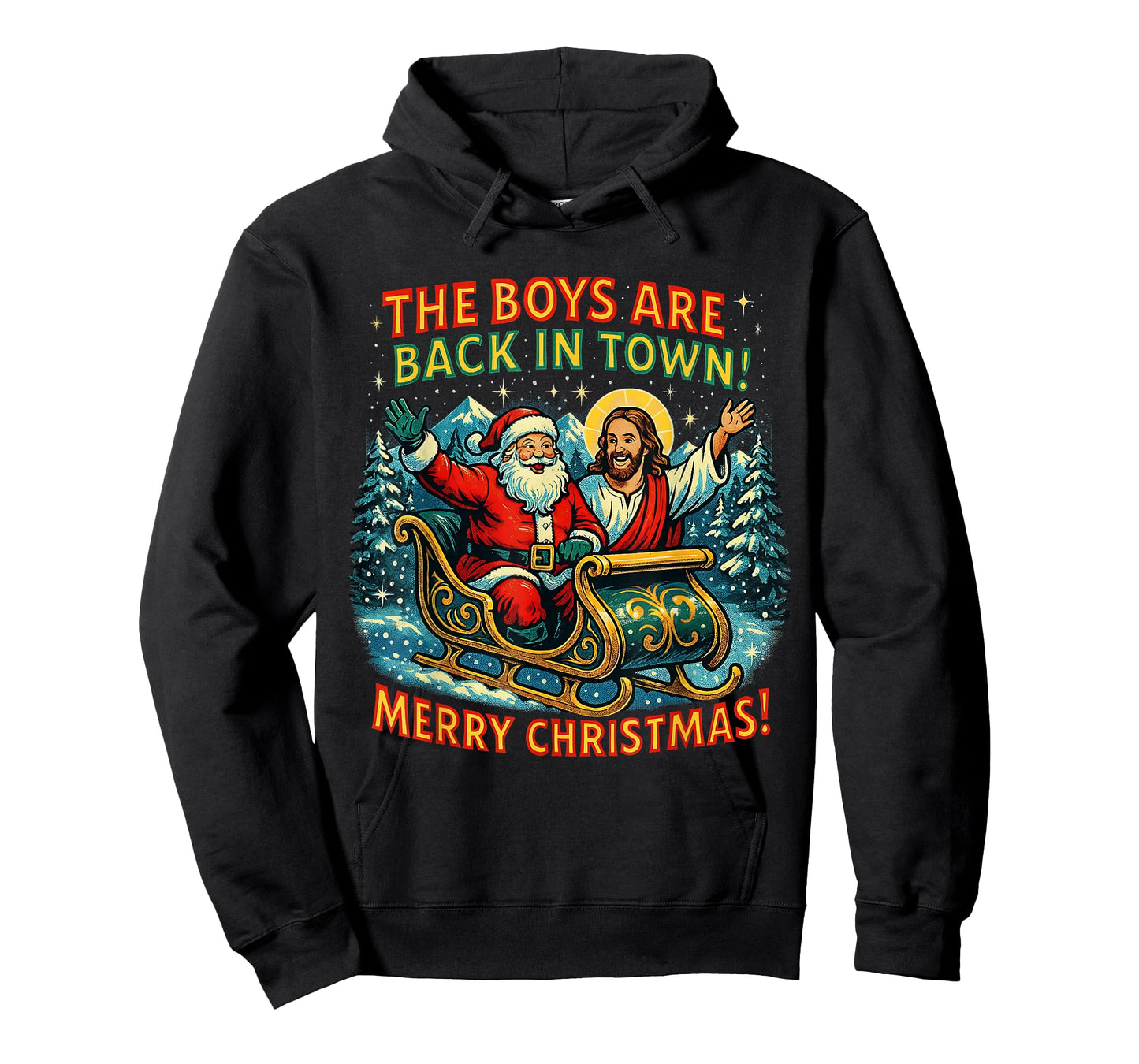 The Boys are Back in Town Merry Christmas Design T-Shirt