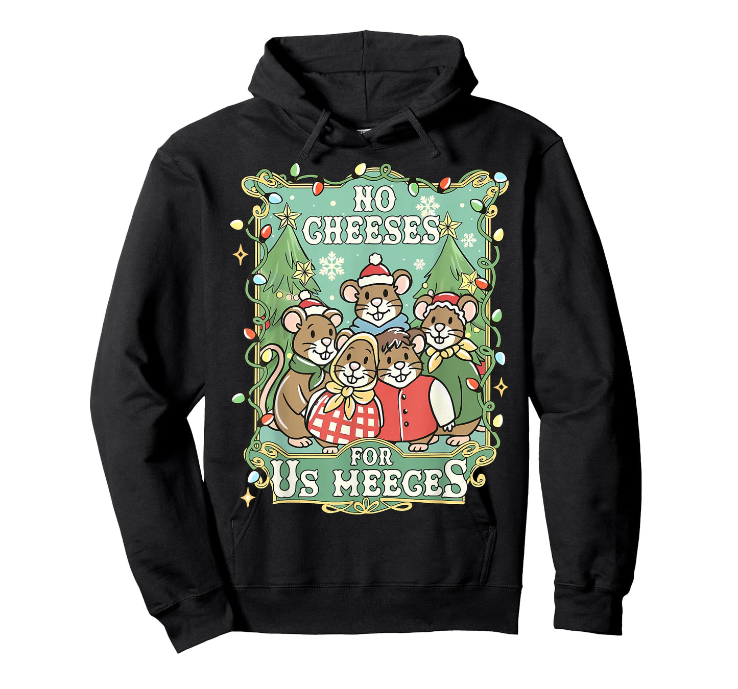 No Cheeses for Us Meeces Funny Mouse Vintage Christmas T-Shirt