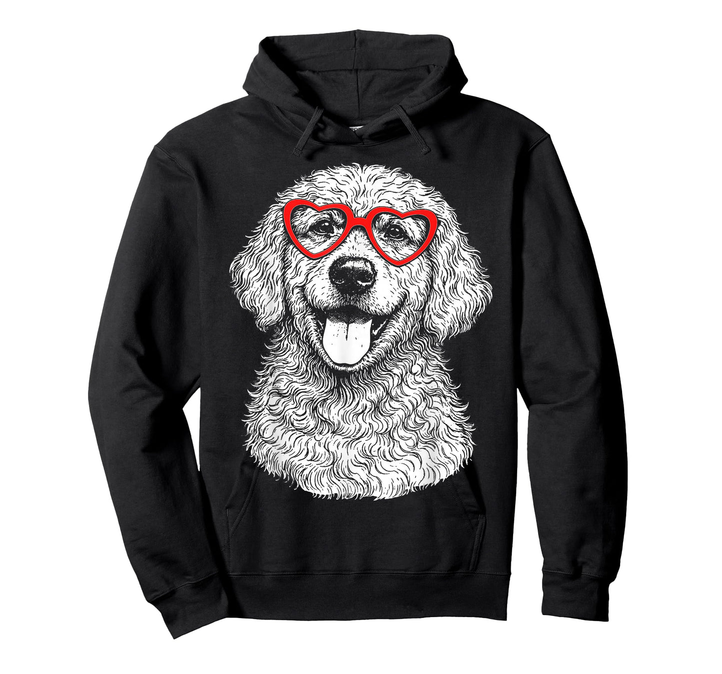 Funny Goldendoodle Face Heart Glasses Dog Valentine’s Day T-Shirt