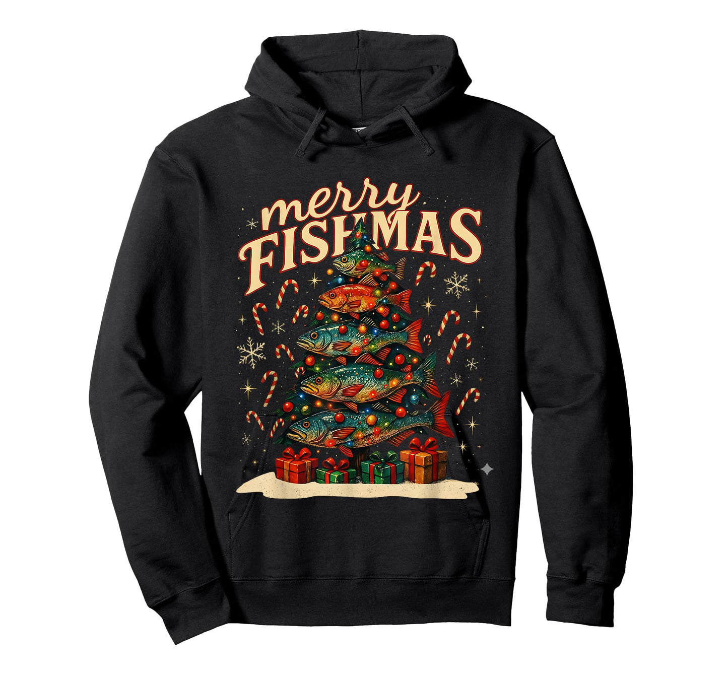 Merry Fishmas Funny Fishing Christmas Design T-Shirt