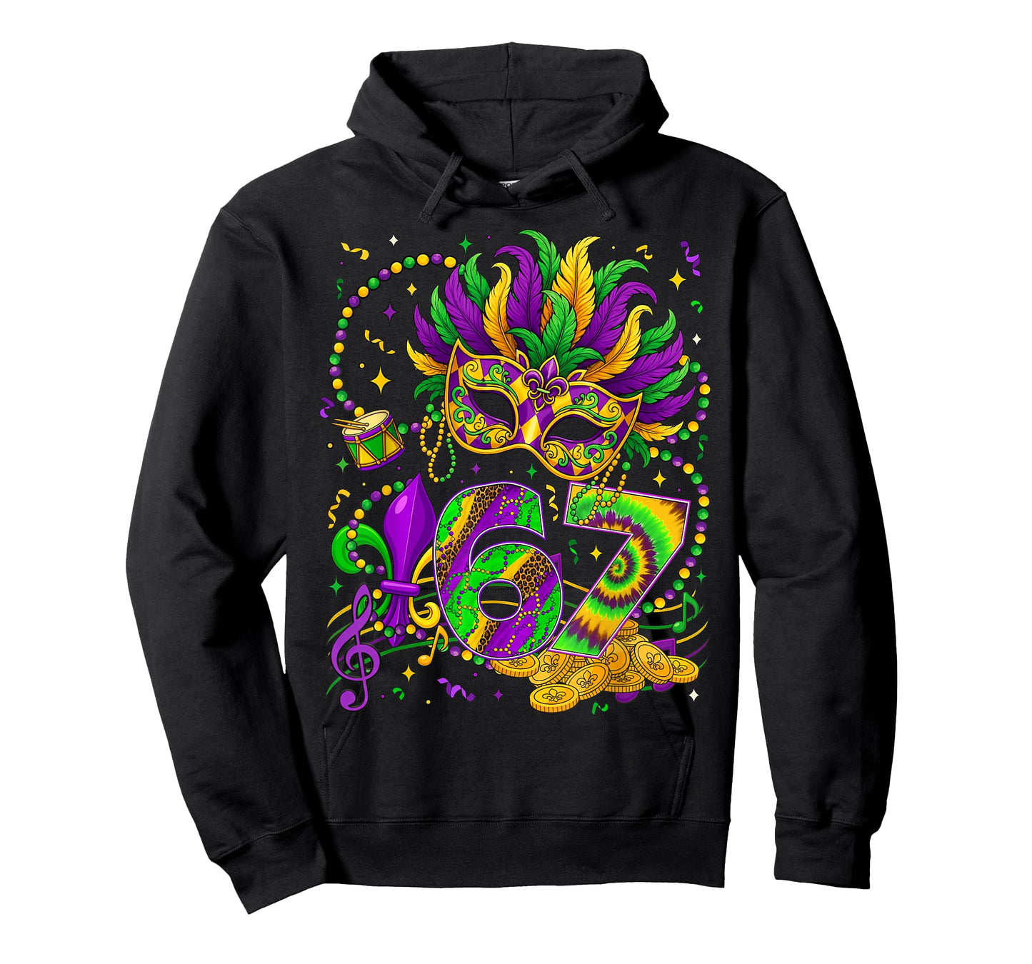 67 Mardi Gras 2026 Mask Fleur De Lis Fat Tuesday Men Women T-Shirt