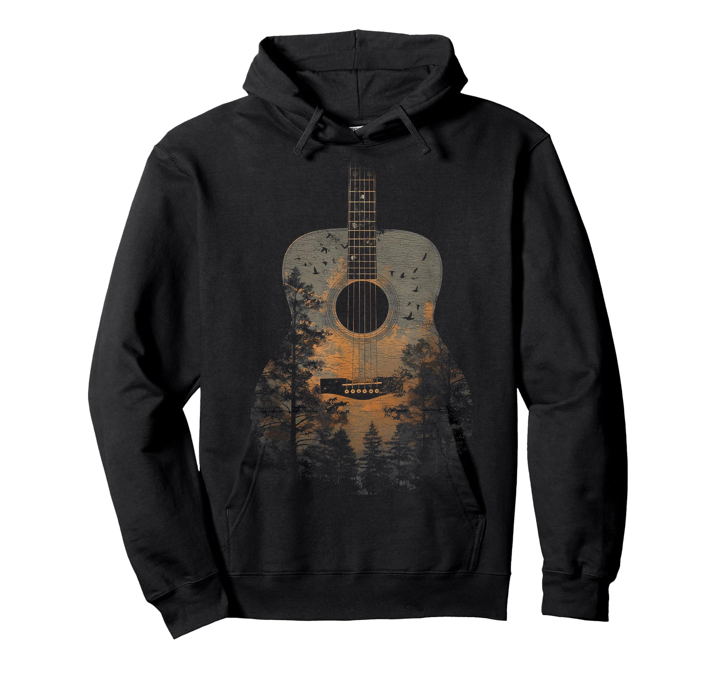 Acoustic Guitar Outdoors Distressed Nature T-Shirt