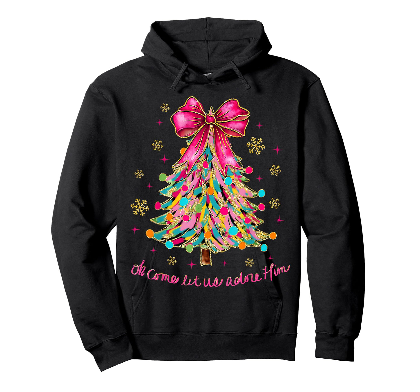Oh Come Let Us Adore Him Jesus Christian Holiday Christmas T-Shirt