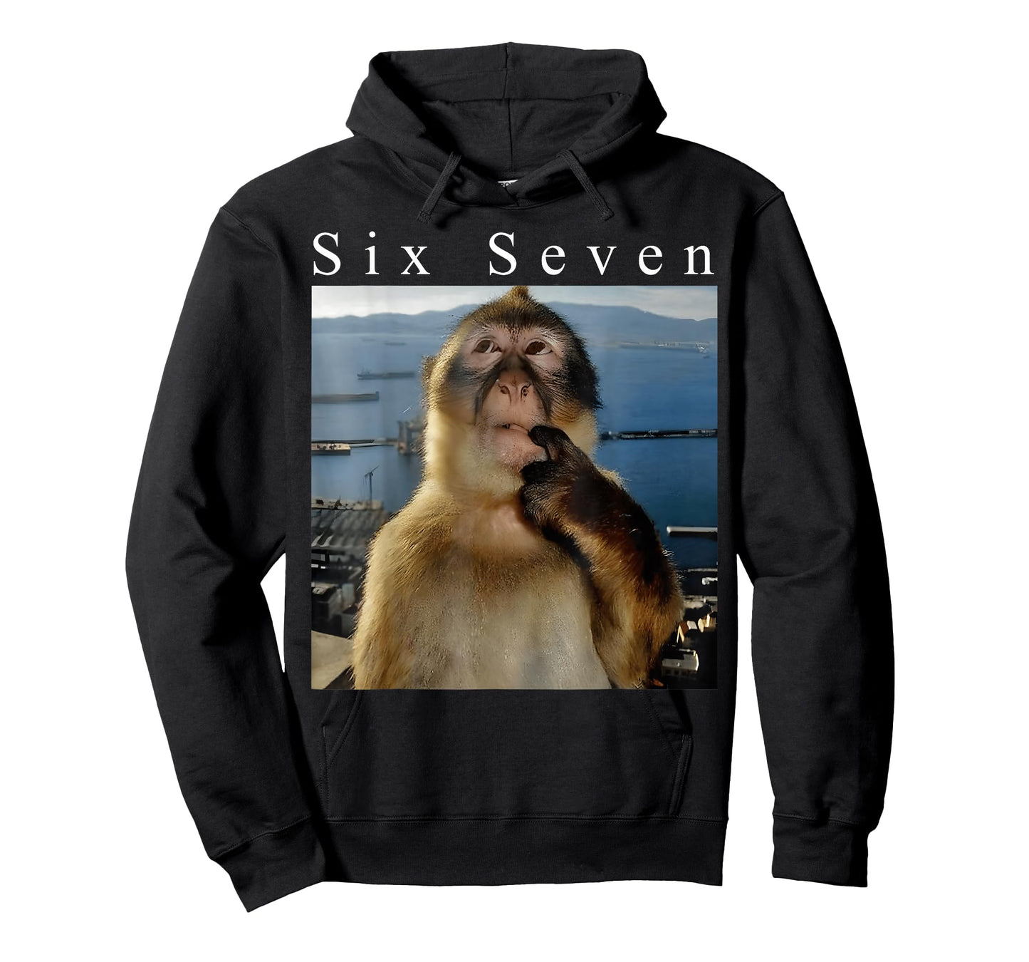 Six Seven Thinking Monkey Meme Humor Brainrot T-Shirt