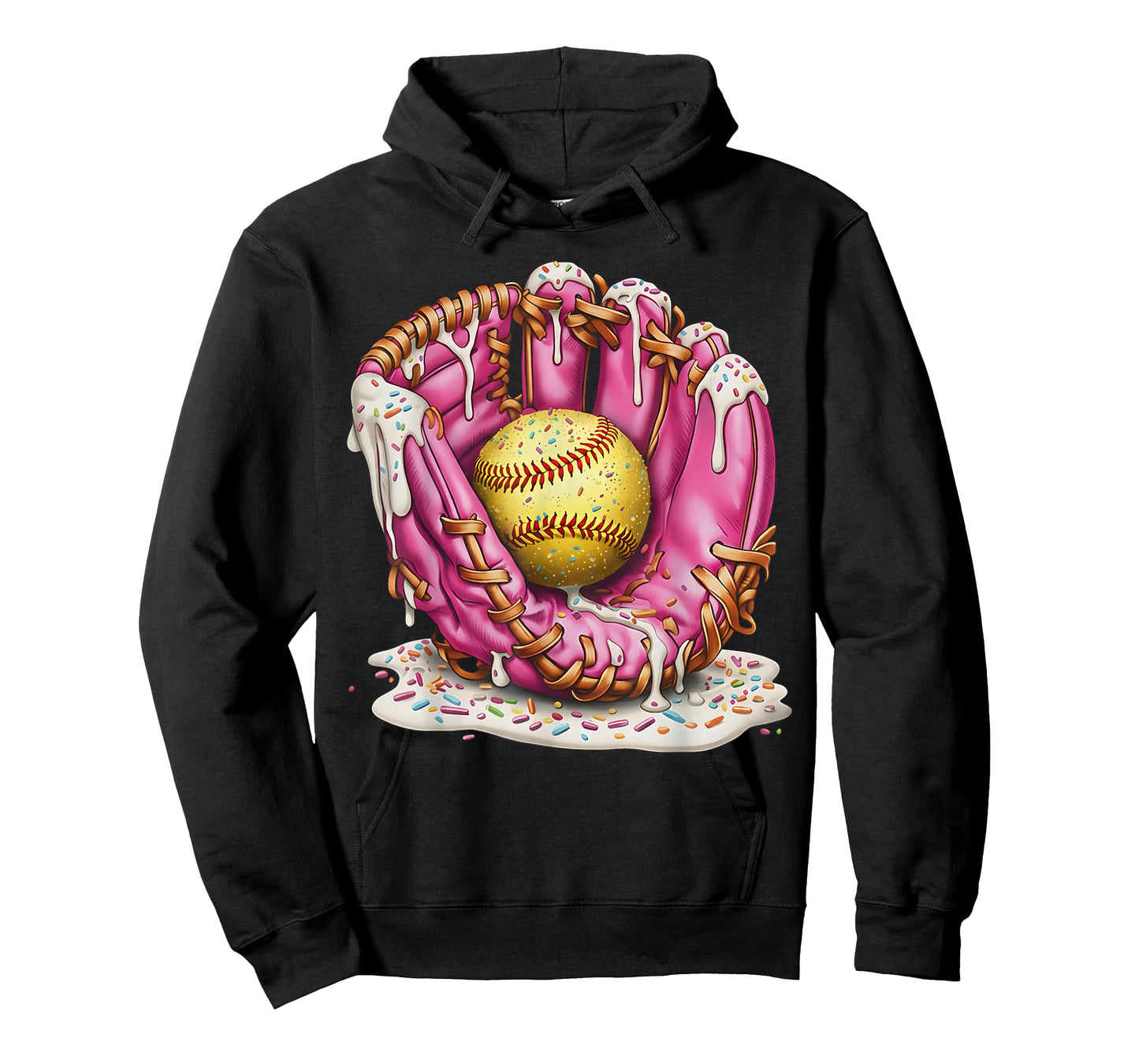 Softball Drip Ice Cream Sprinkles Softball Glove Game Day T-Shirt