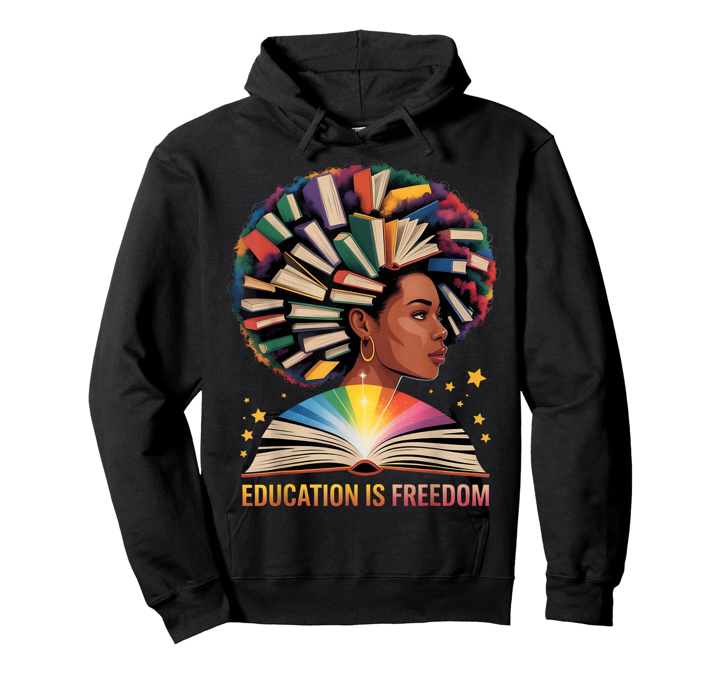 Education is Freedom Afro Women Book Illustration Teacher T-Shirt