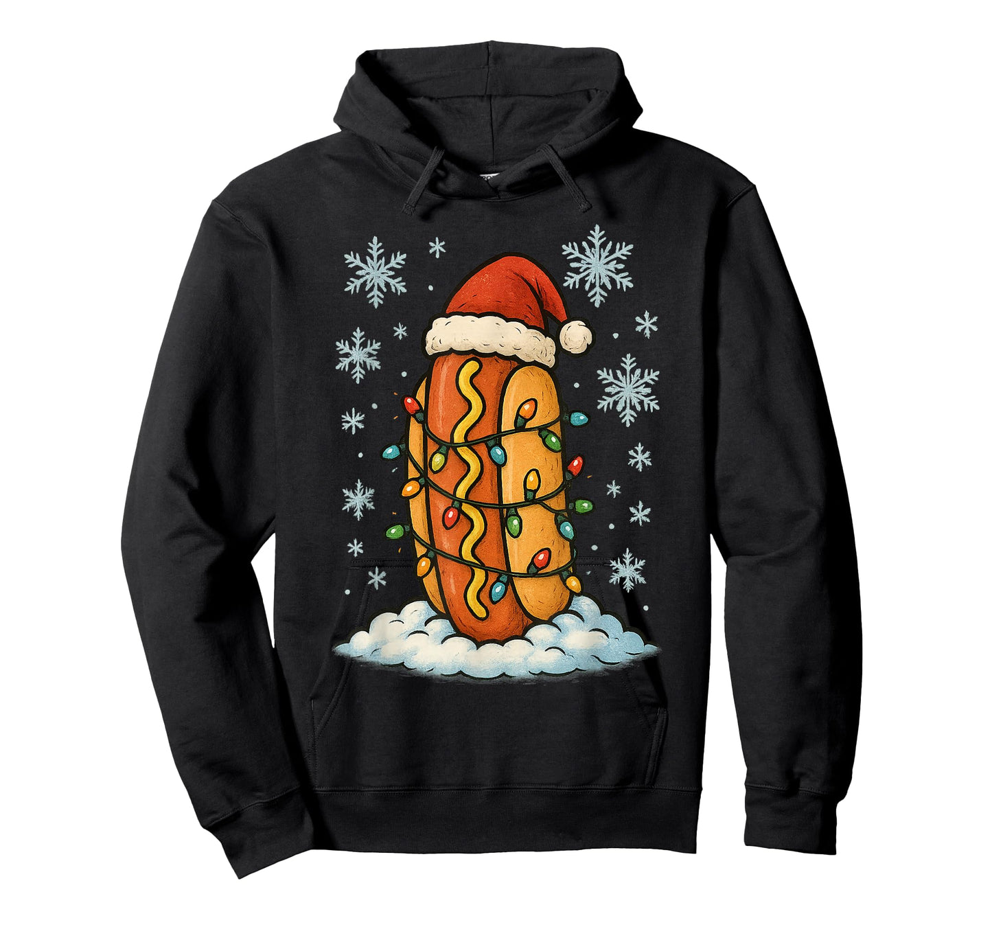 Fun Christmas Lights Wrapped On Hotdog Fun Holiday Lover T-Shirt