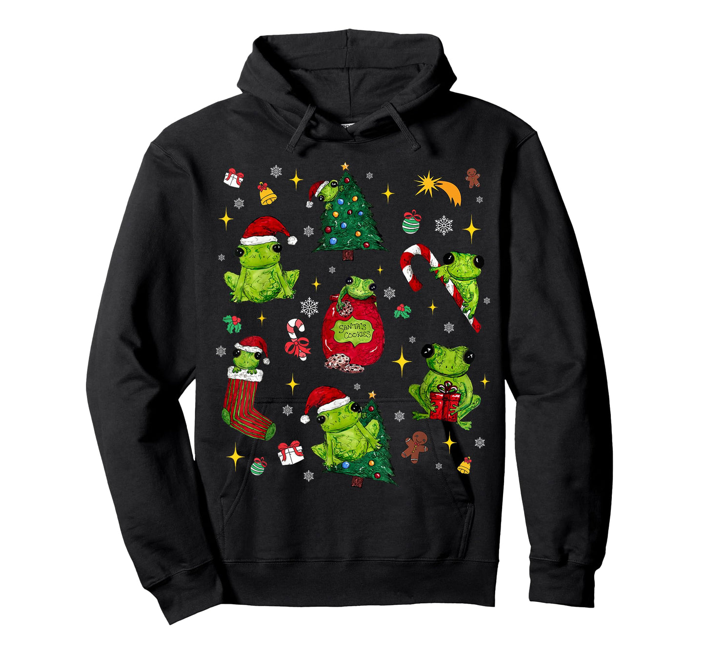 Frog Christmas Jolly Xmas Tree Lights Candy Cane Funny T-Shirt