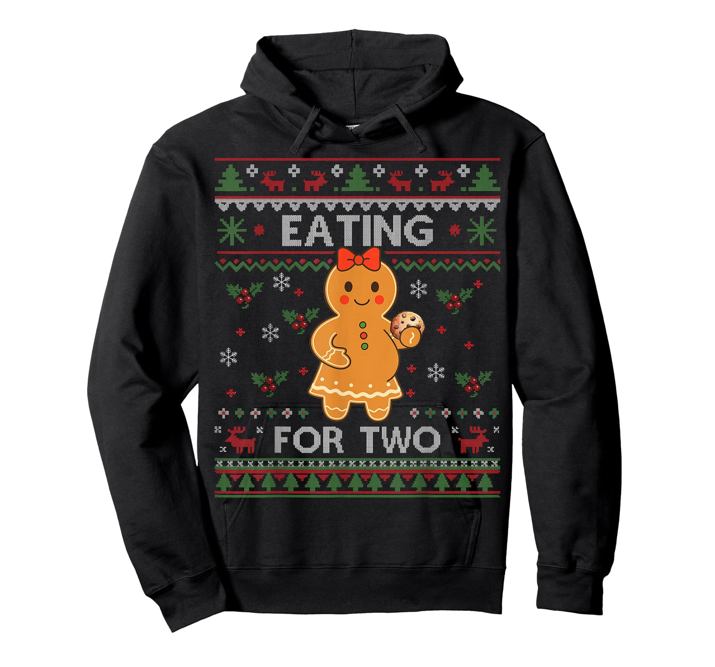 Eating for Two Pregnancy Announcement Ugly Sweater Xmas T-Shirt