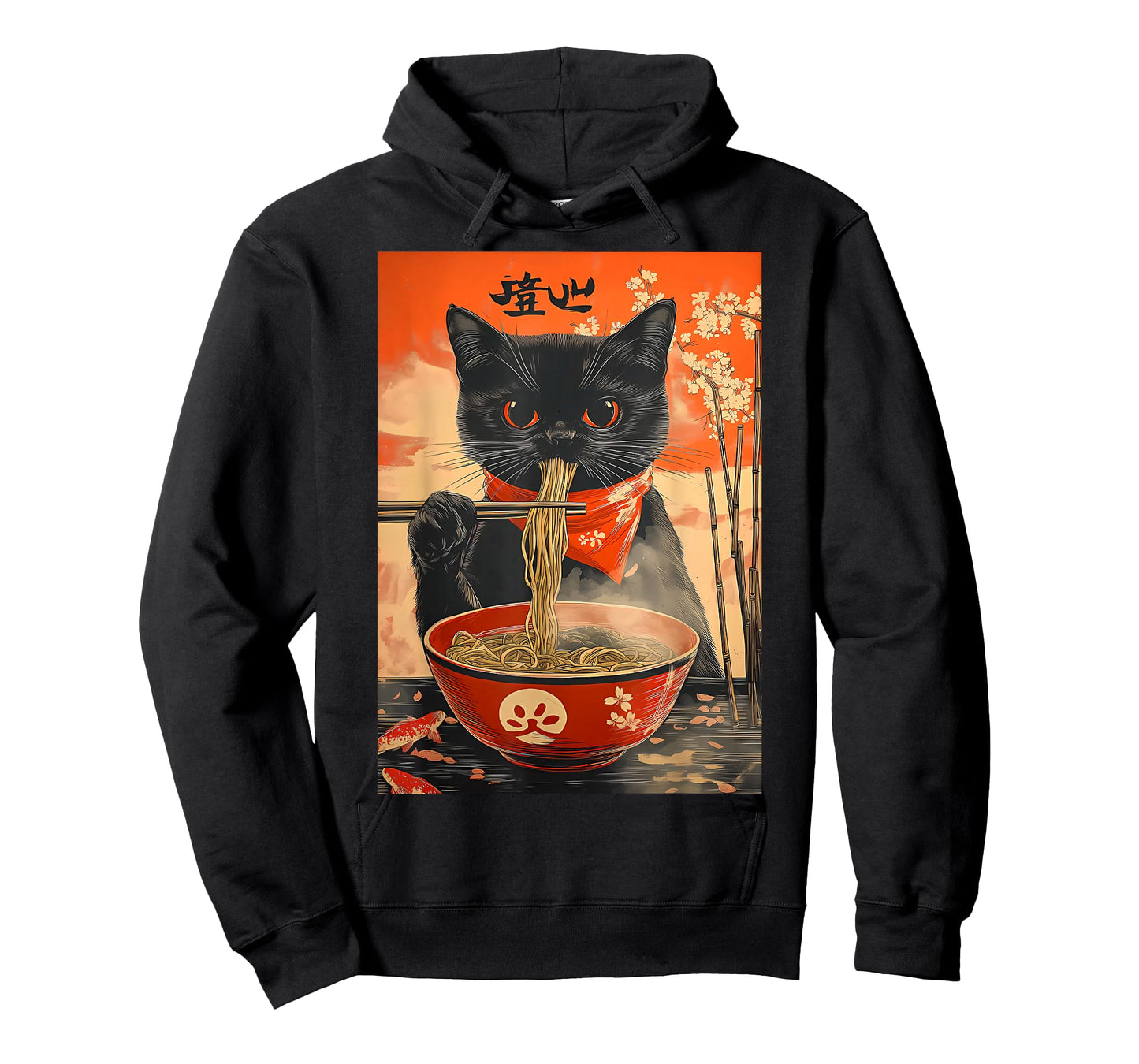 Cat Eat Ramen Japanese Funny Graphic Kawaii Cat Anime Gifts T-Shirt