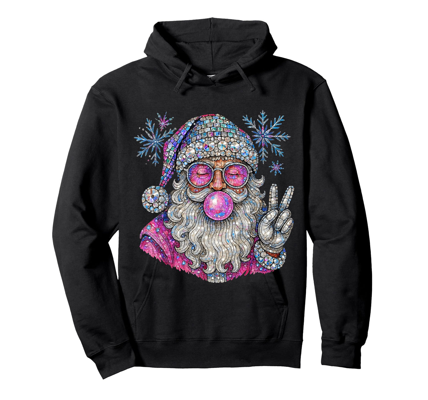 Groovy Glam Santa Bubblegum Christmas T-Shirt