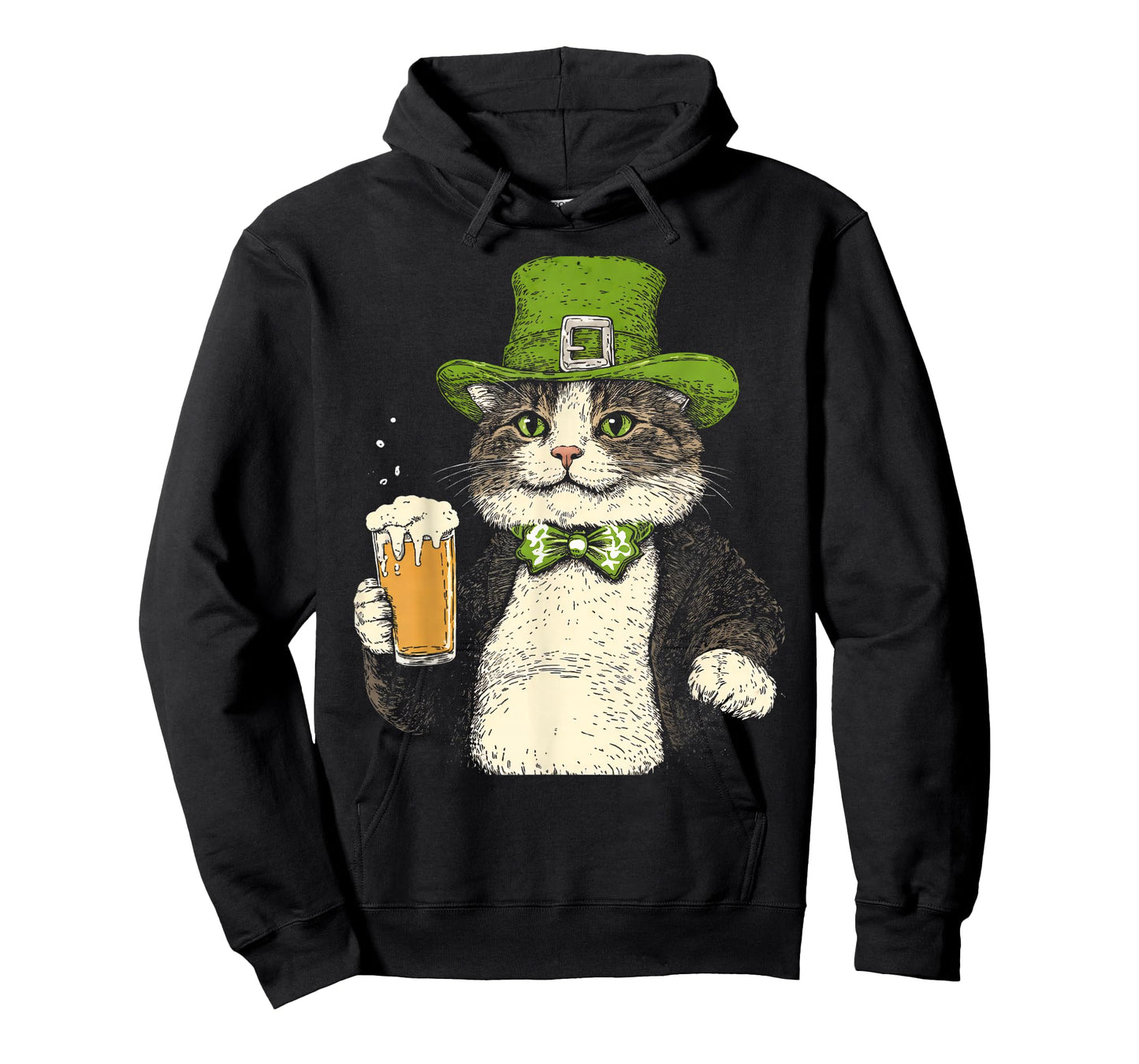 Funny Beer Leprechaun Cat Irish St Patrick's Day Drinking T-Shirt