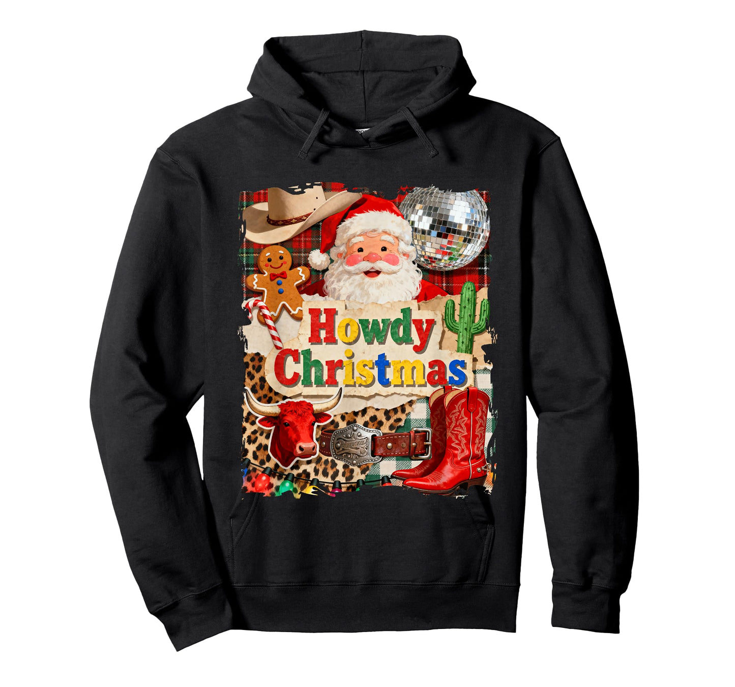 Howdy Christmas Western Santa Claus Xmas Cowboy Boots Women T-Shirt