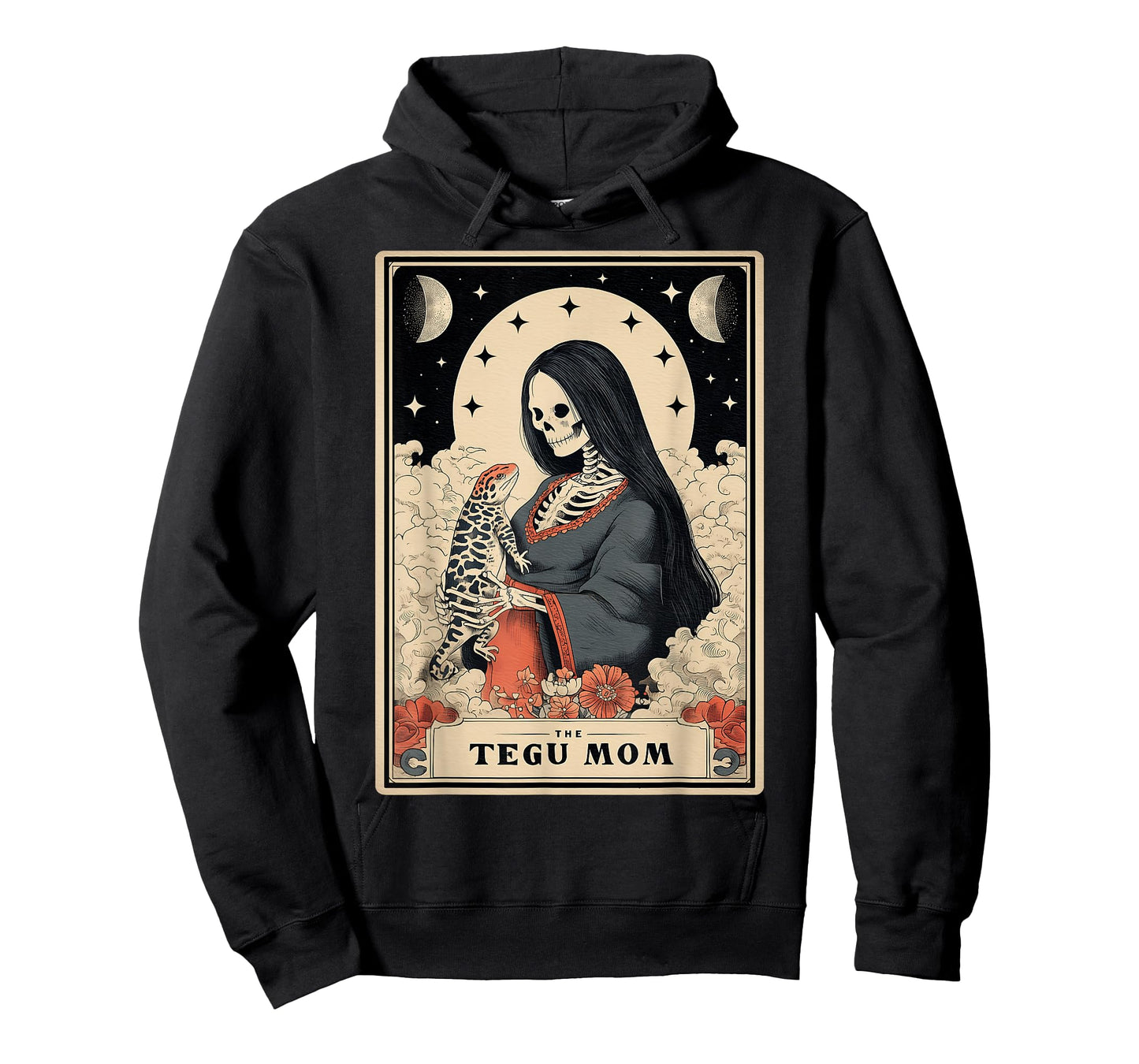 The Tegu Mom Argentine Black and White Lizard Tarot Card T-Shirt