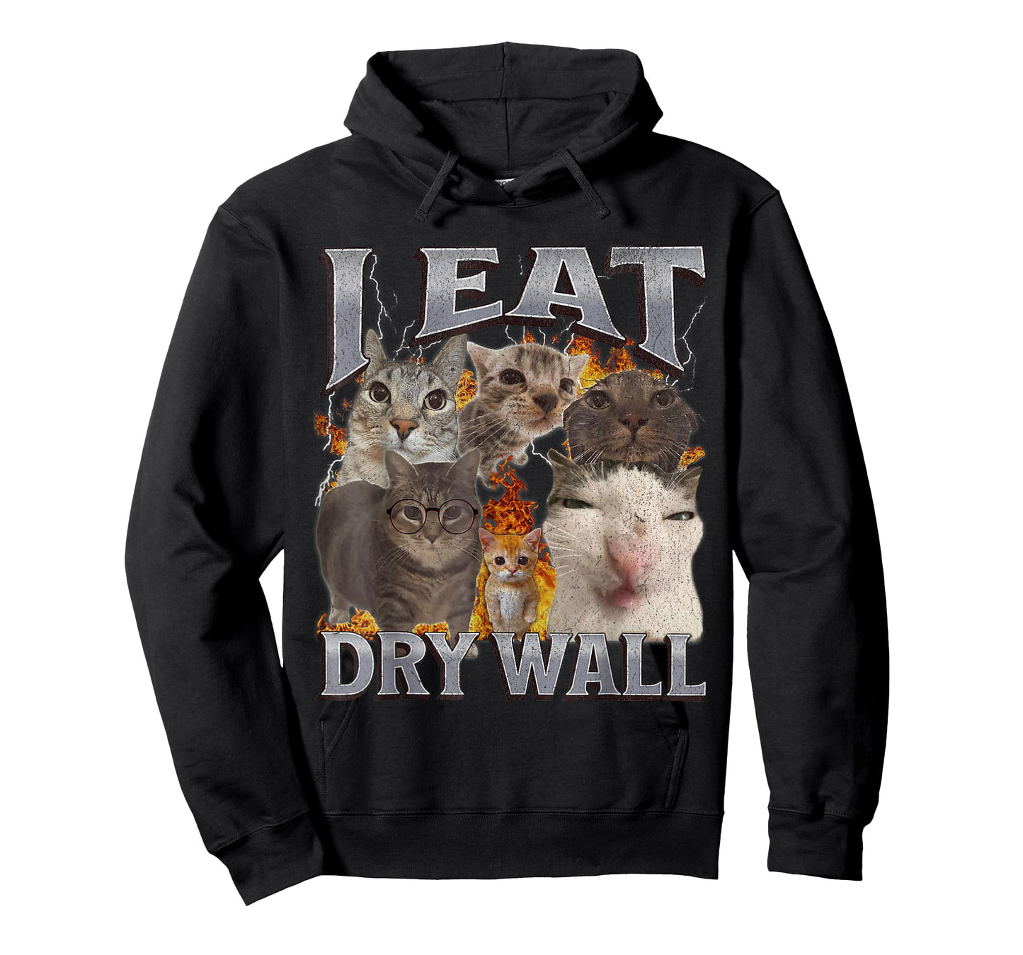 I Eat Drywall Funny Cat Meme Bootleg Graphic T-Shirt