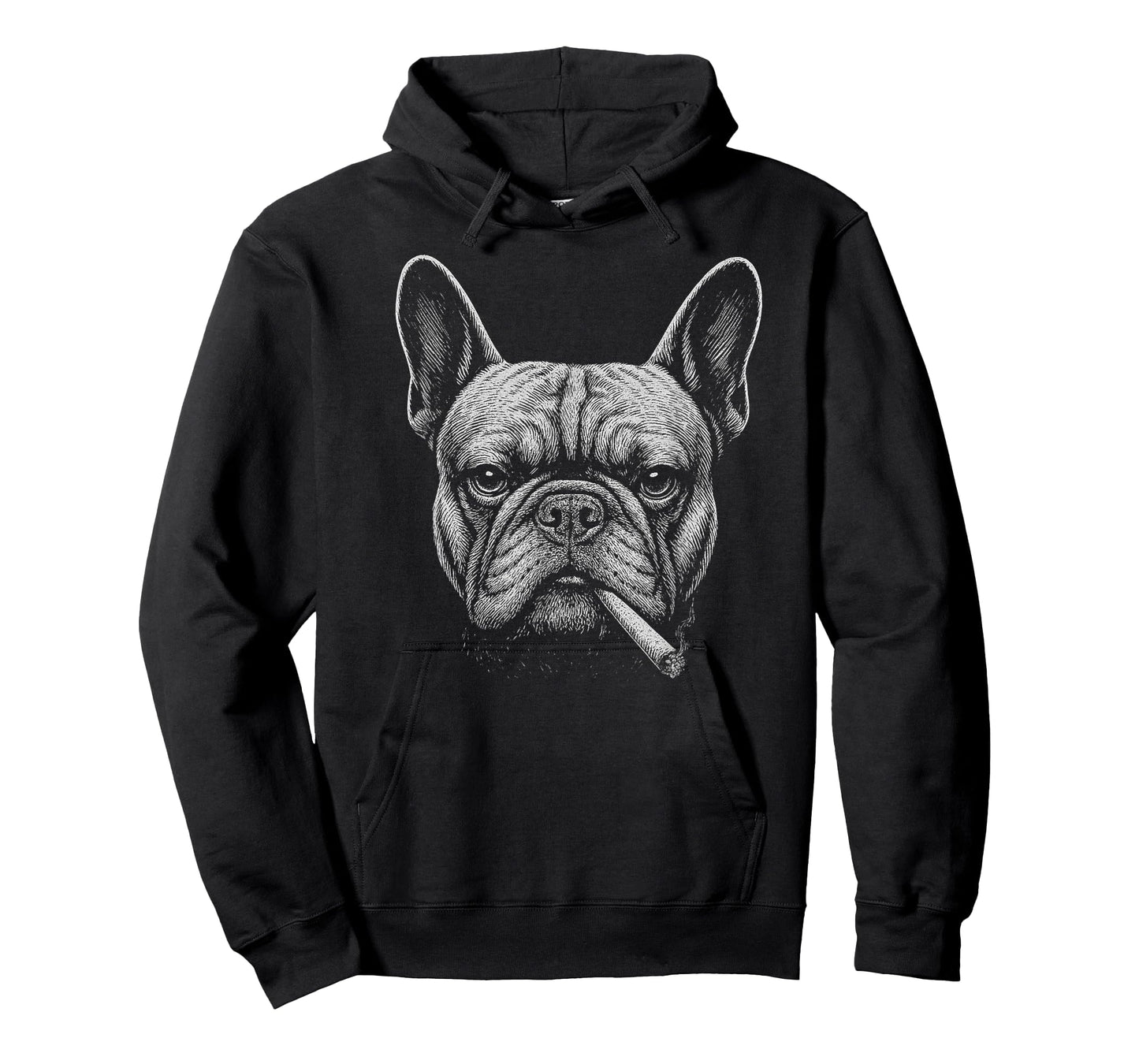 Graphic Art Animal Lover Adult French Bulldog Smoking Funny T-Shirt