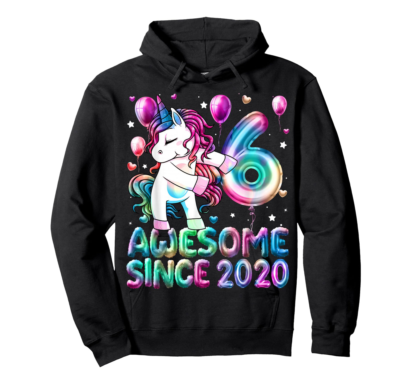6 Year Old Girl Awesome Since 2020 Unicorn 6th Birthday Girl T-Shirt