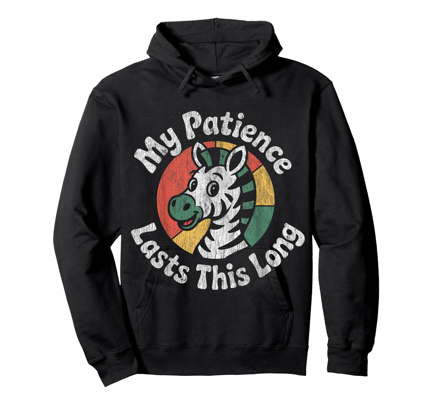 My Patience Lasts This Long Vibrant Retro Zebra Animal Lover T-Shirt