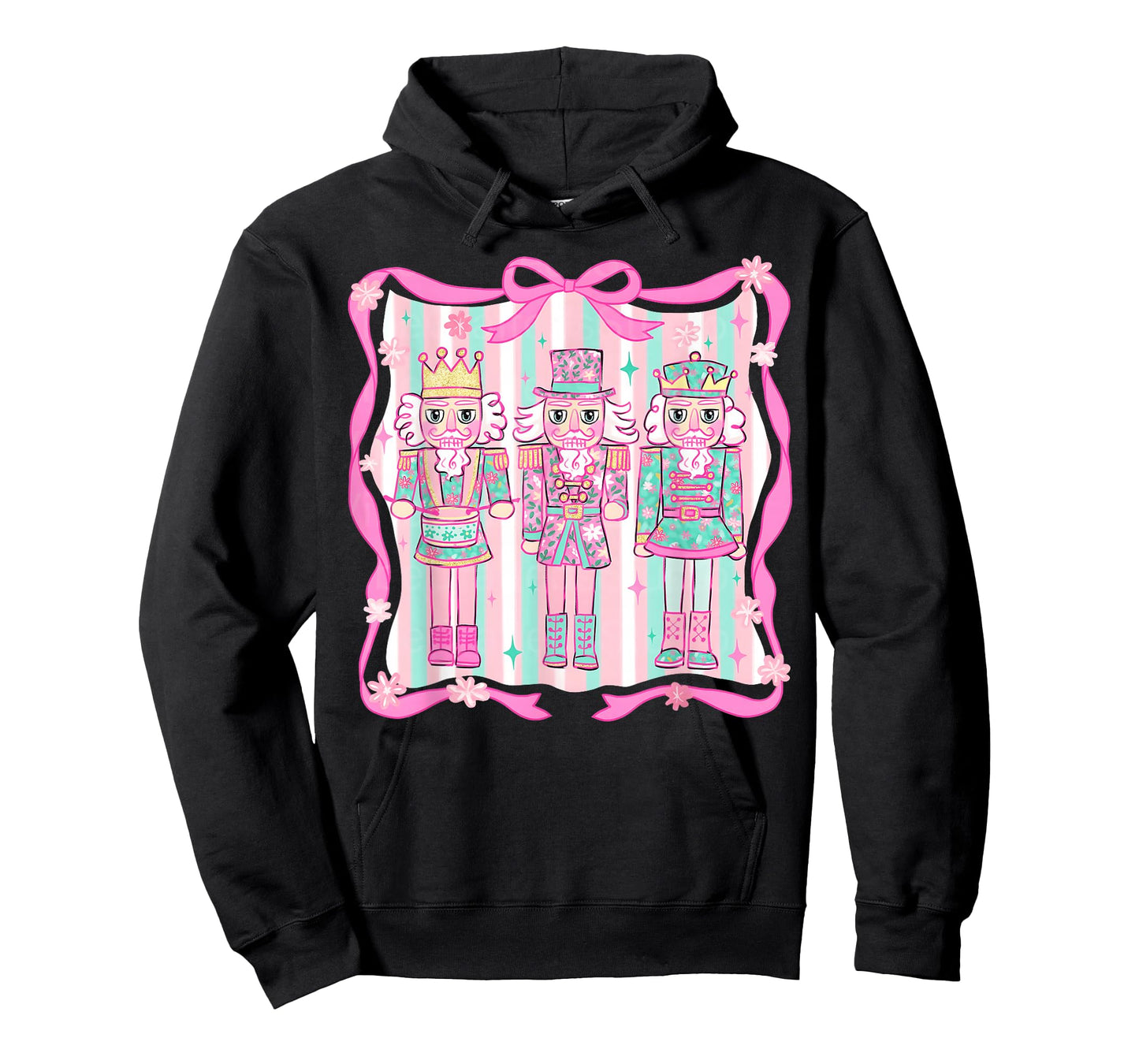 Nutcracker Coquette Pink Bow Xmas Holiday Merry Christmas T-Shirt