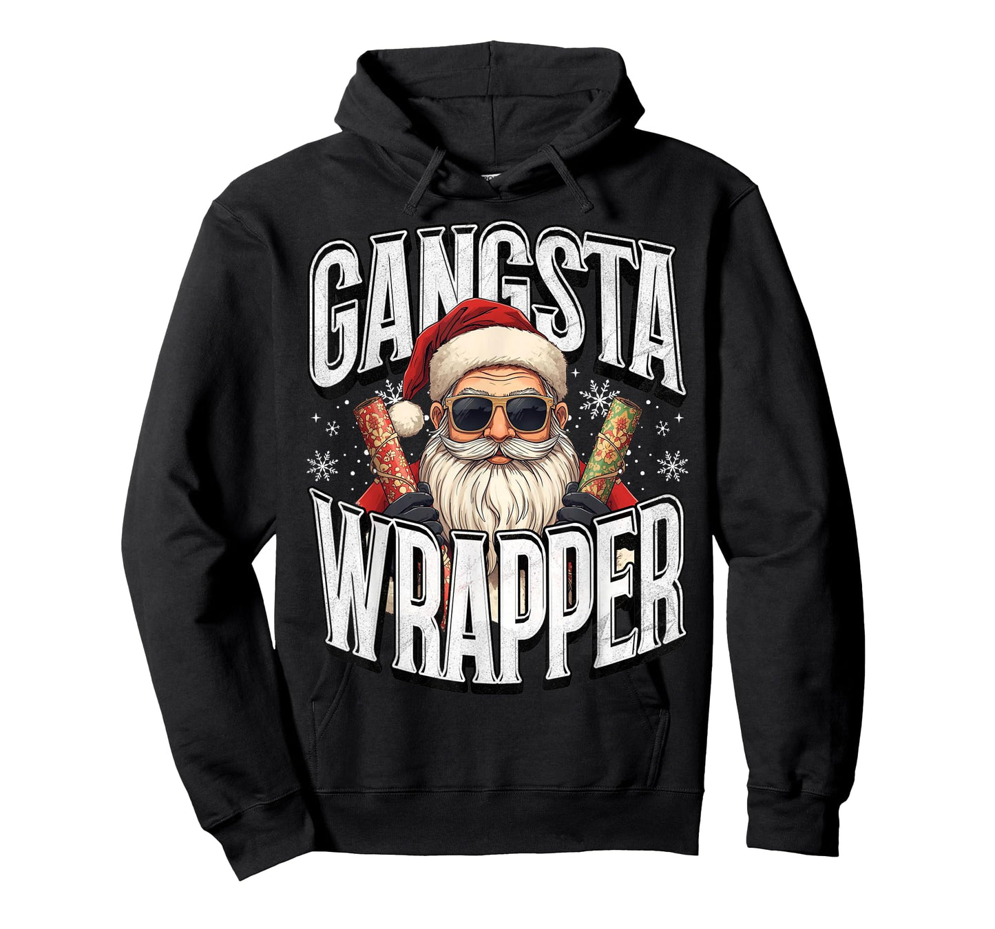 Santa Claus Gangsta Wrapper Funny Christmas Xmas T-Shirt
