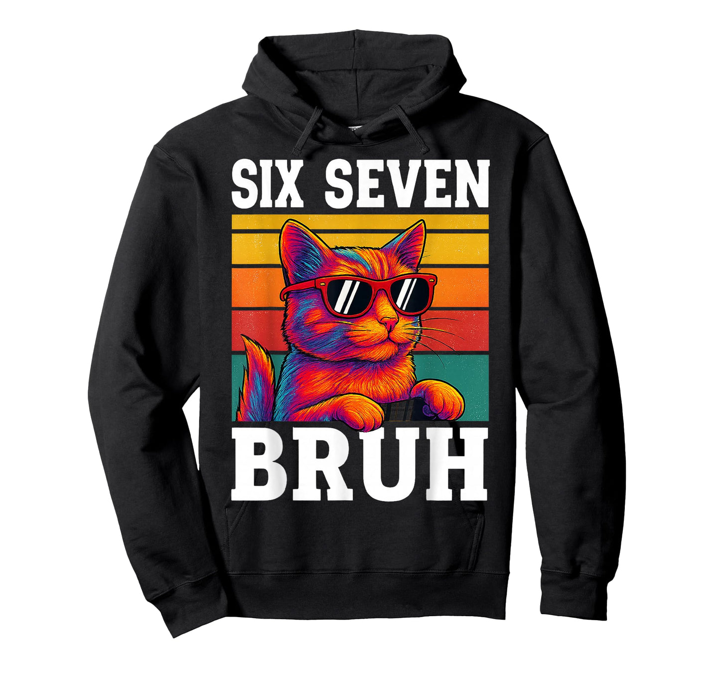 Six Seven Bruh Cat Retro Vintage Funny 67 Meme Men Women Kid T-Shirt