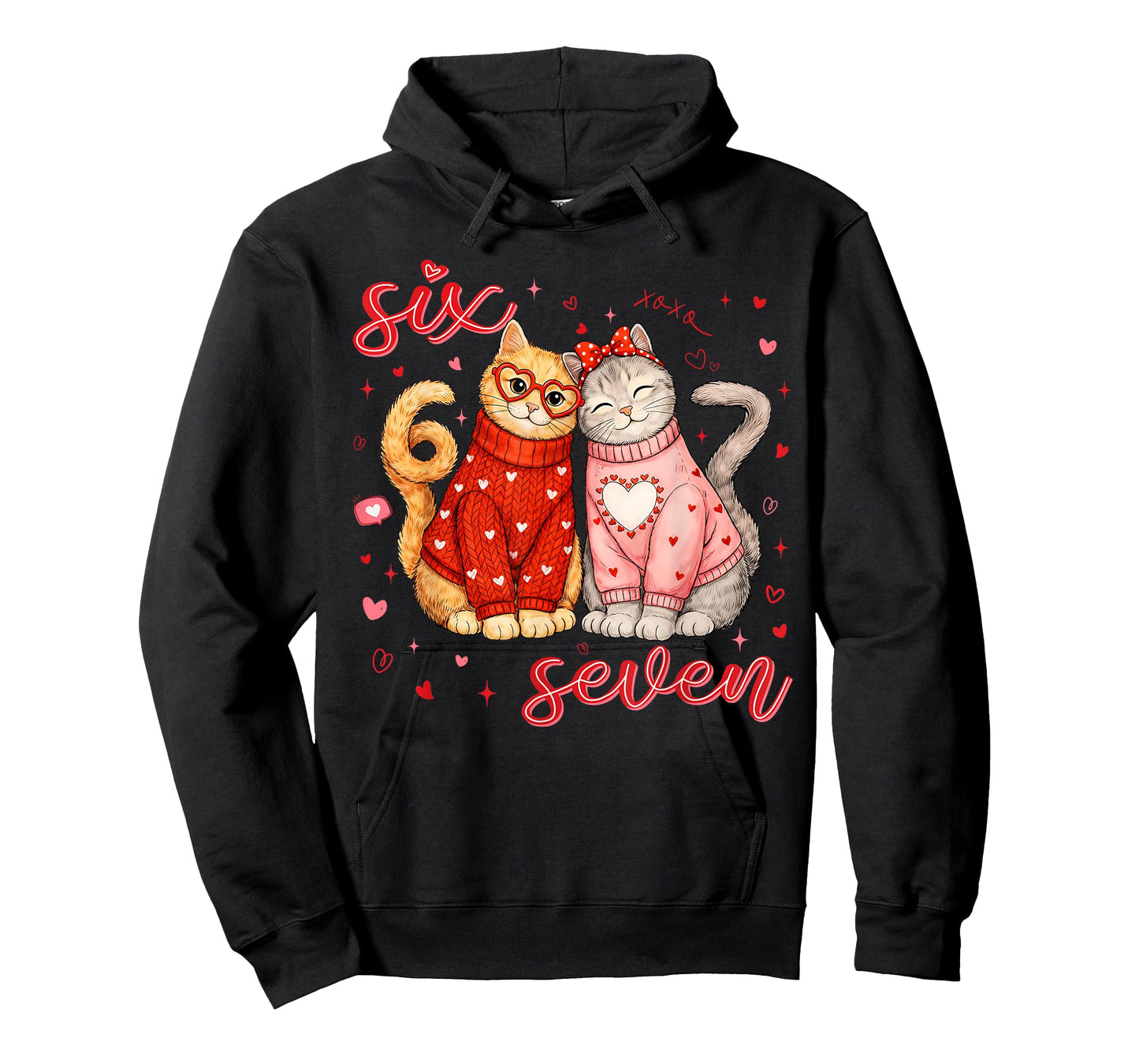67 Six Seven 6 7 Meme Couple Valentine Funny Cat Men Women T-Shirt