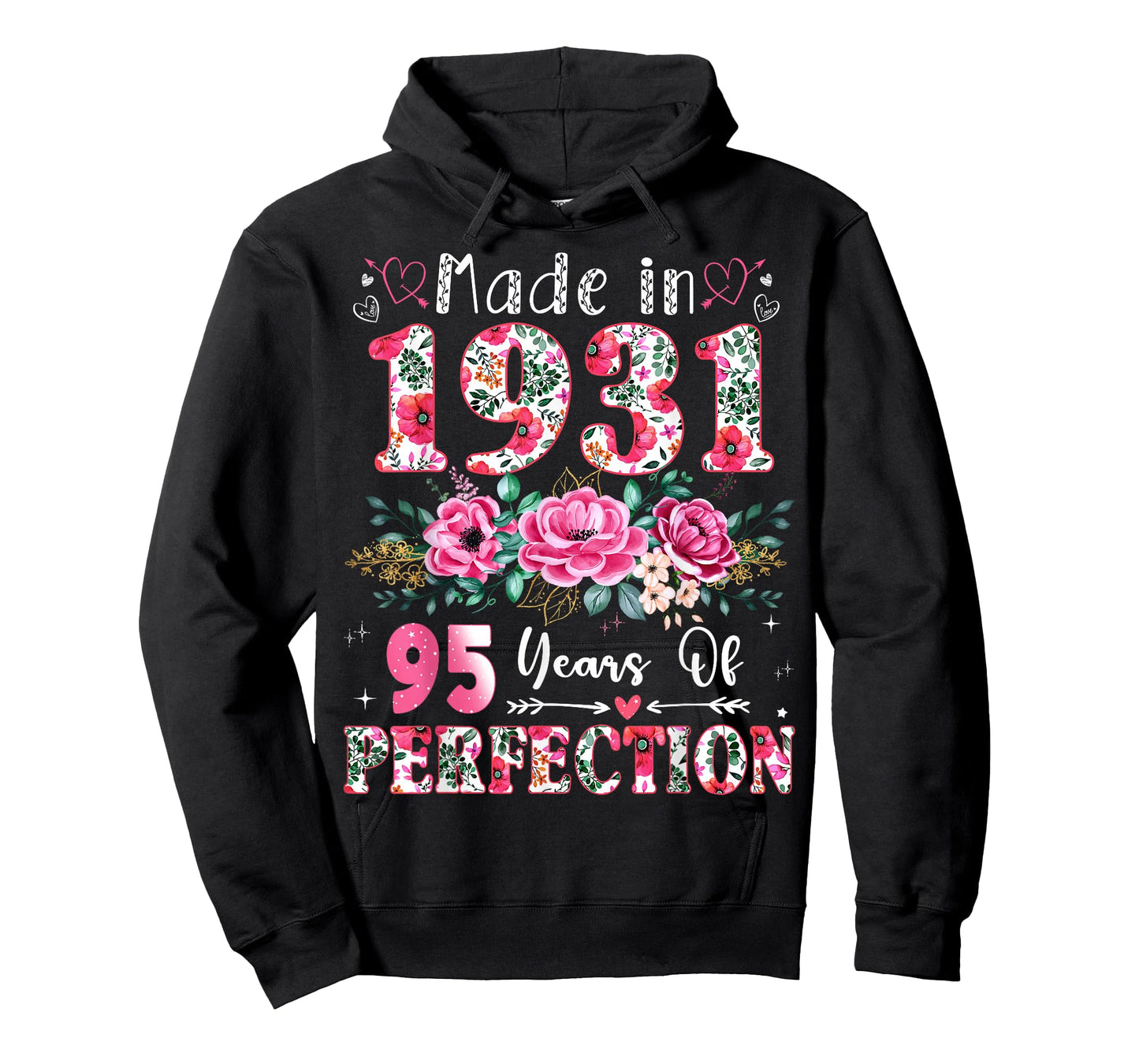 95 Year Old Made in 1931 Floral 95th Birthday Women T-Shirt
