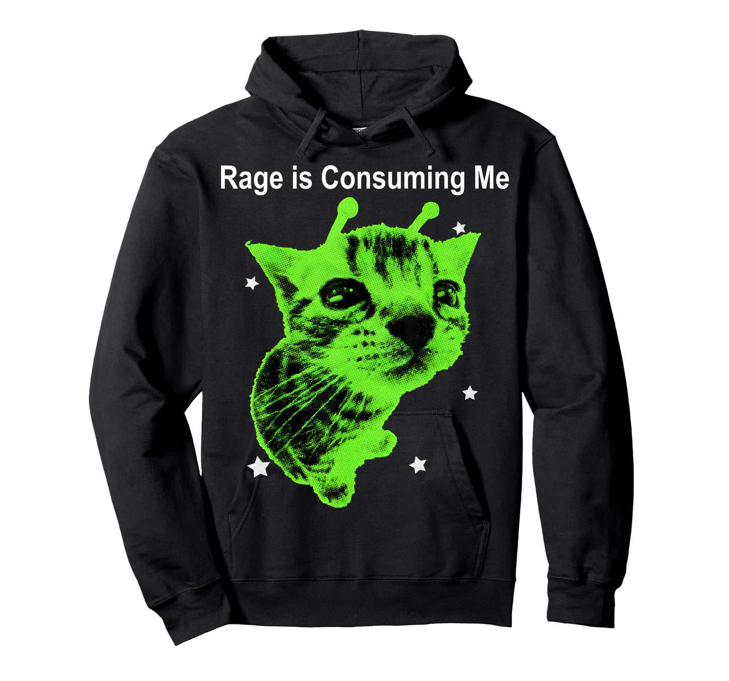 Rage is Consuming Me Alien Cat Silly Staring Cat Meme Funny T-Shirt
