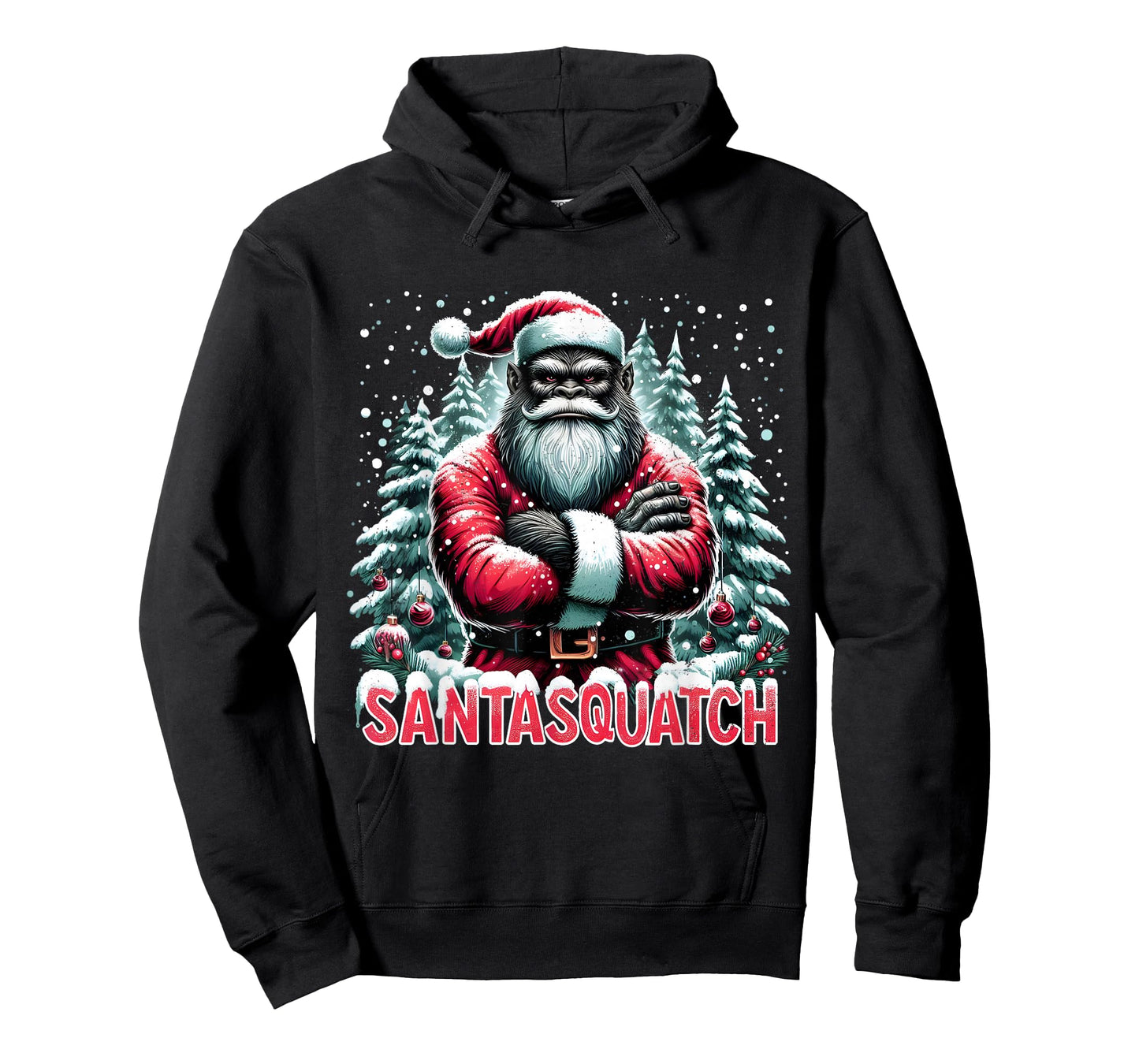 Santasquatch Funny Bigfoot Santa Christmas Art T-Shirt