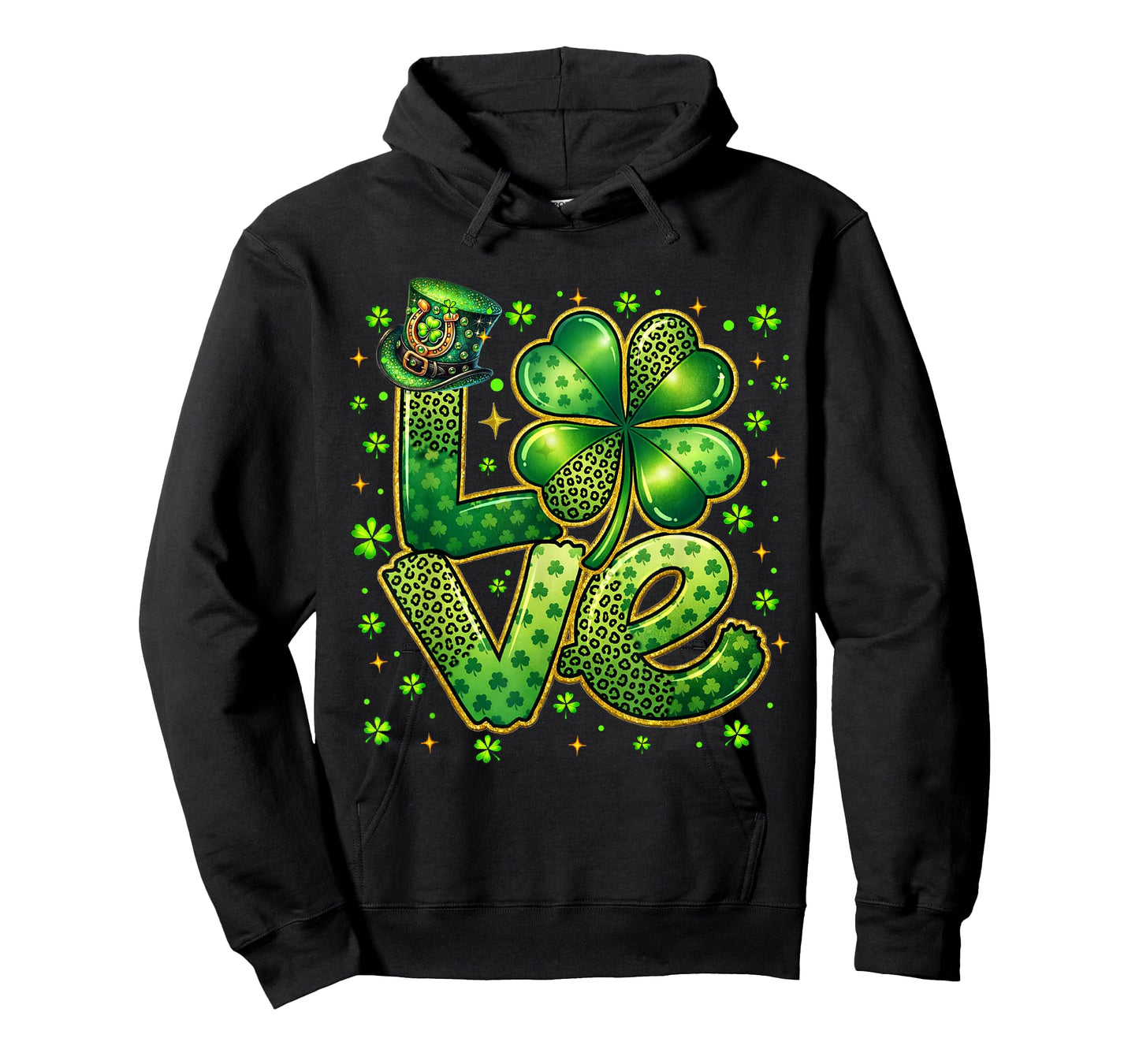 Love Shamrock Happy St Patrick's Day Womens Girls T-Shirt